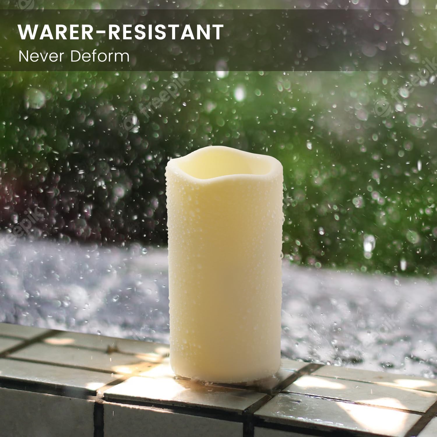 9Pack Outdoor Waterproof Plastic Flameless Candles With Remote Control Led Flickering Battery Operated Pillar Candles Cycling 24