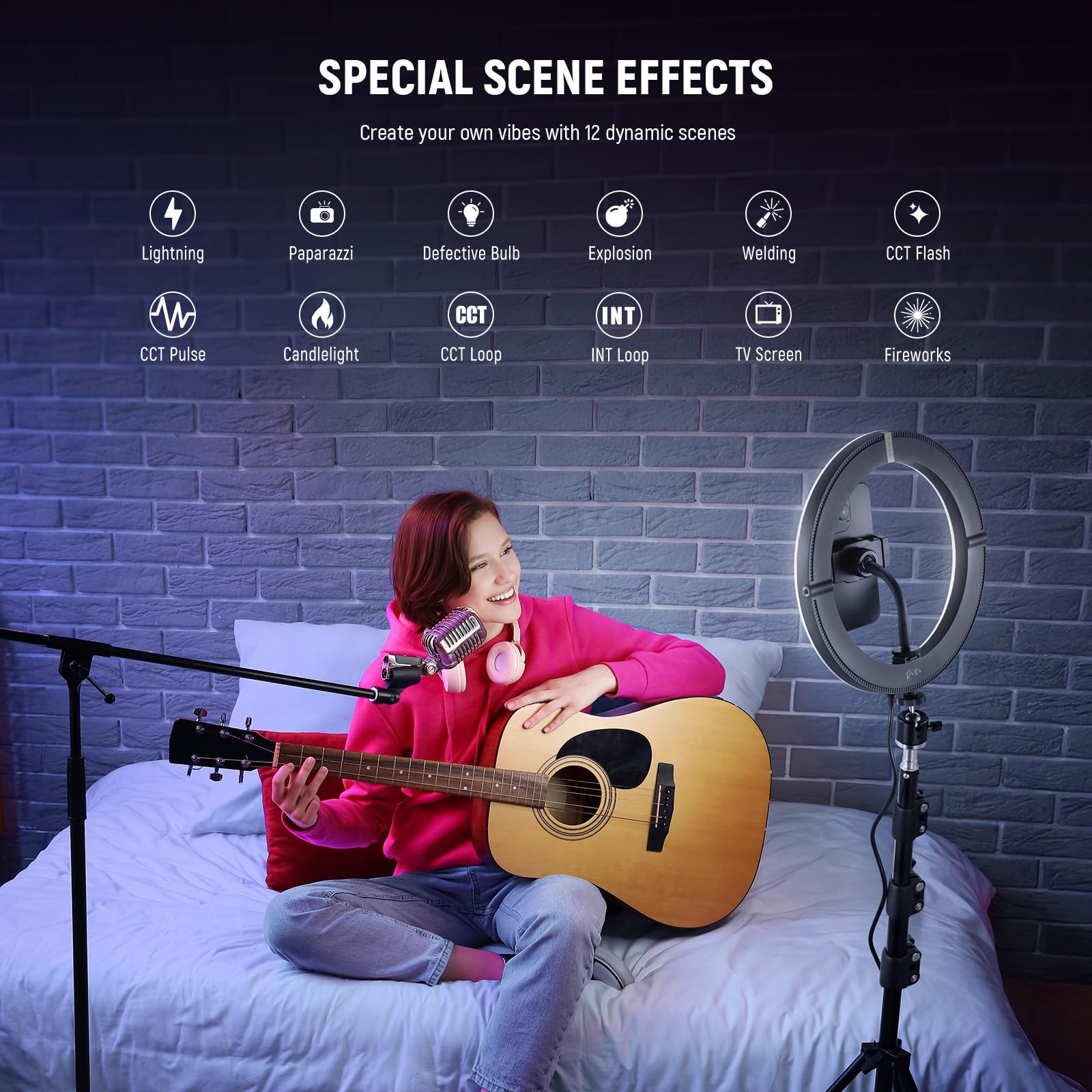 Neewer 10 20W High Power Led Ring Light For Phone With 71 Tripod Stand, Bi Color Ringlight, Phone Holder Compatible With Iphone