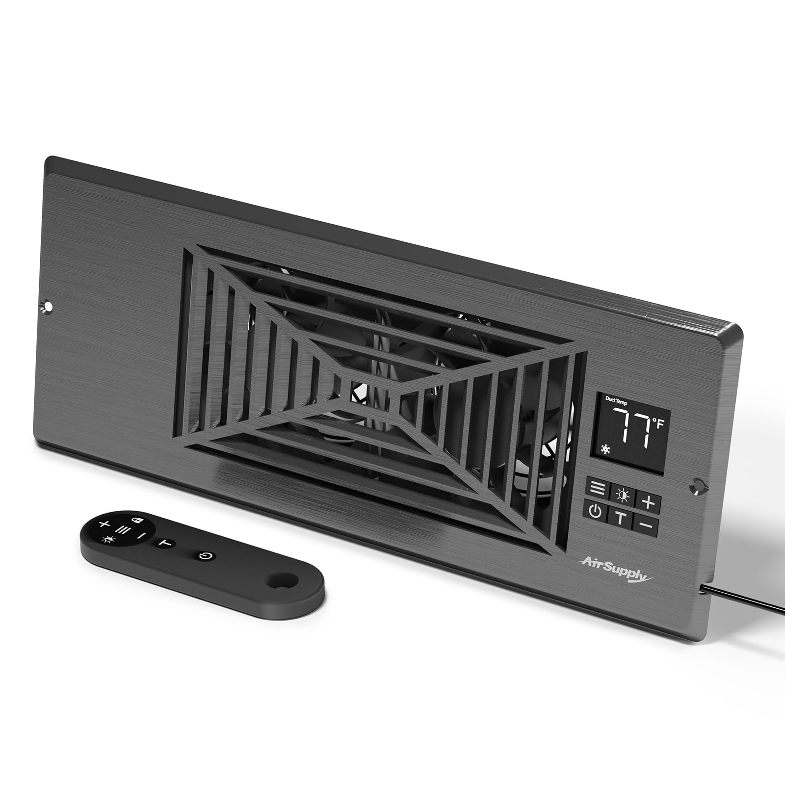 Turbro Register Booster Fan, Fits 4    X 12    Register Holes, Enhances Hvac Airflow, 4 Way Vent Grille, 10 Speed Fan, Intellige