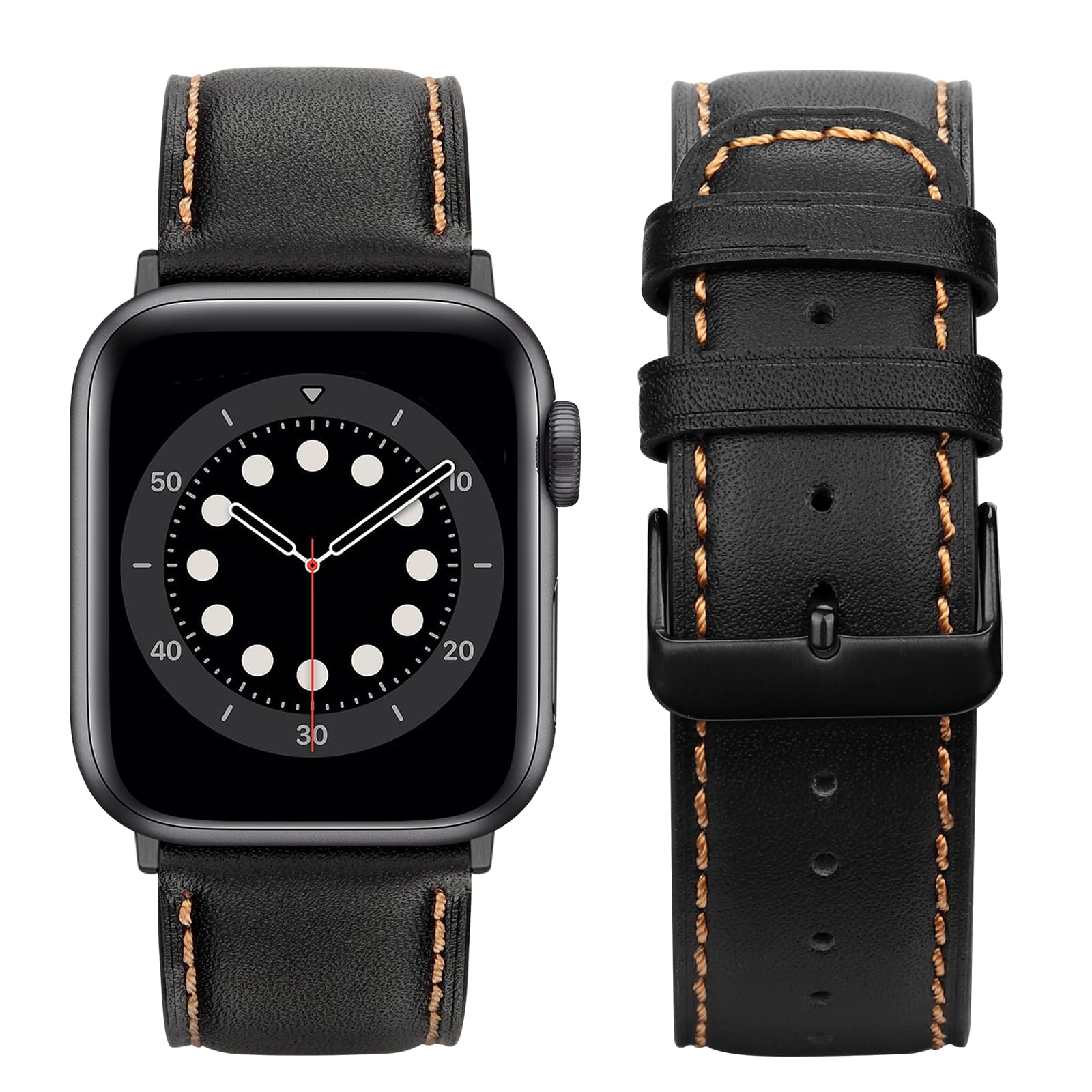 Tasikar Bands Compatible With Apple Watch Band 49Mm 46Mm 45Mm 44Mm 42Mm Genuine Leather Replacement Straps Compatible With Apple