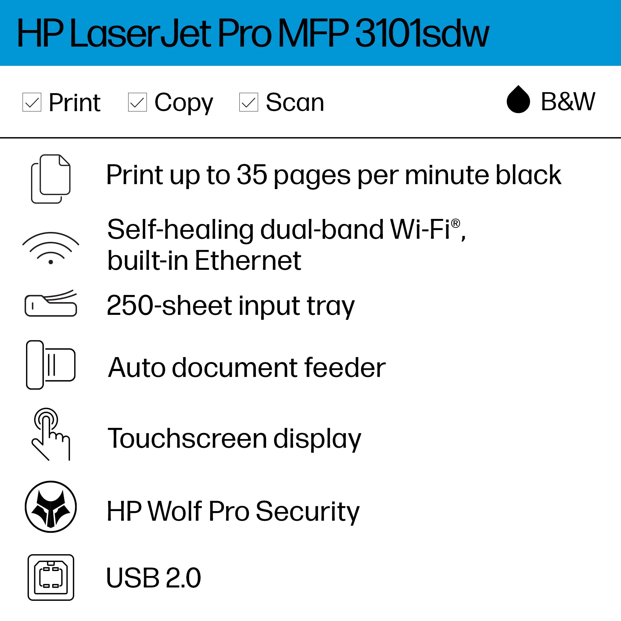 Hp Laserjet Pro Mfp 3101Sdw Printer