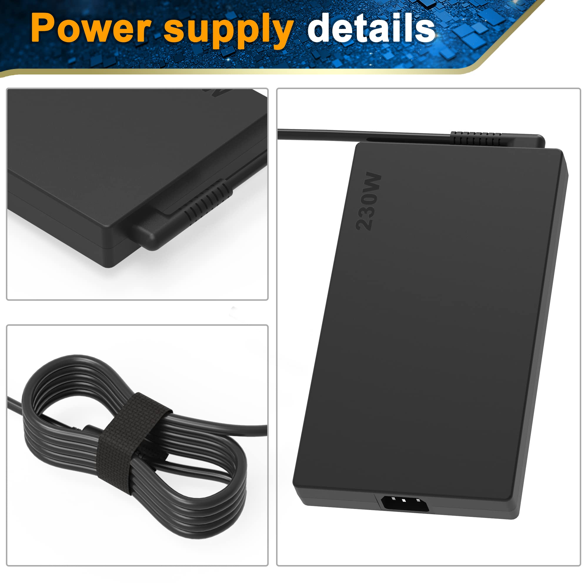 New Legion 5 Charger,230W Ac Adapter For Lenovo Legion 5 7 5P C7 S7 Y540 Y545 Y740 Y730 Y900 Y910 Y920 Y7000 4X20E75111 Gx20L293