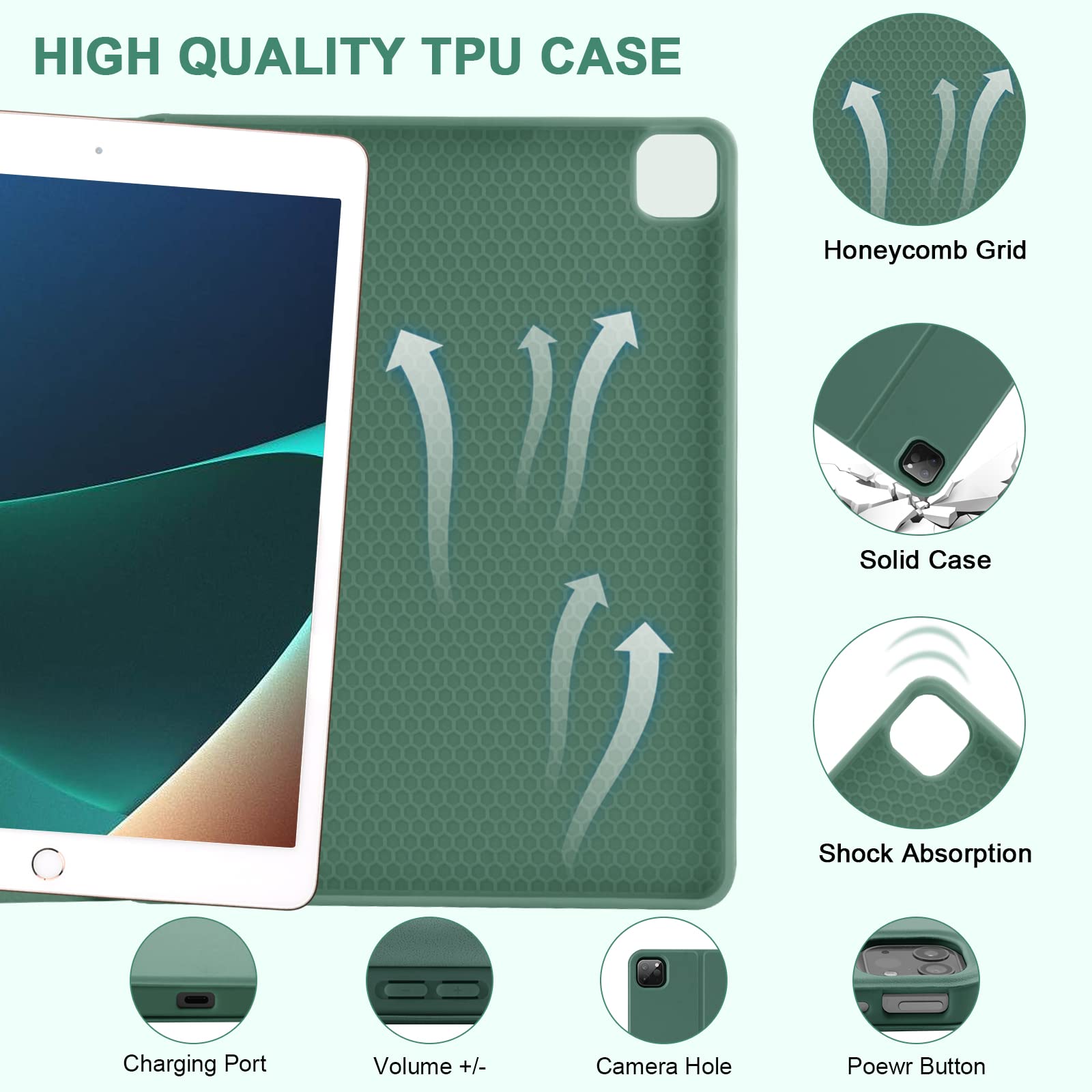 Taiyang For Ipad Air 13 Inch M2 2024 Case With Keyboard For Ipad Pro 12.9 6Th Generation 2022 Case With Detachable Wireless Keyb