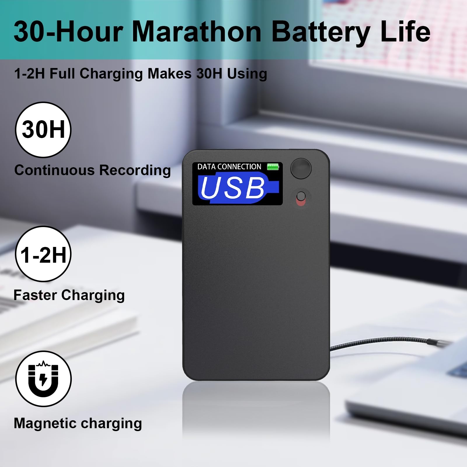 Ai Voice Recorder, Transcribe & Summarize By Chatgpt, Digital Recorder Device With Playback For Lectures, Meetings, Calls, Suppo