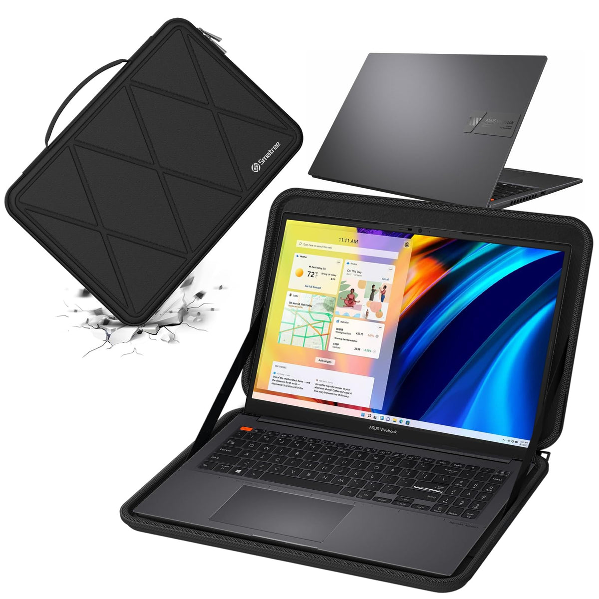 Smatree 15.6inch Hard EVA Protective Sleeve Compatible for ASUS Vivobook Pro 15 N6506/M6500, ExpertBook P1 P1503, Vivobook 15 F512/F512DA,Vivobook S15 S532/S15 OLED K5504/Go 15 OLED E1504F Case(X8273)