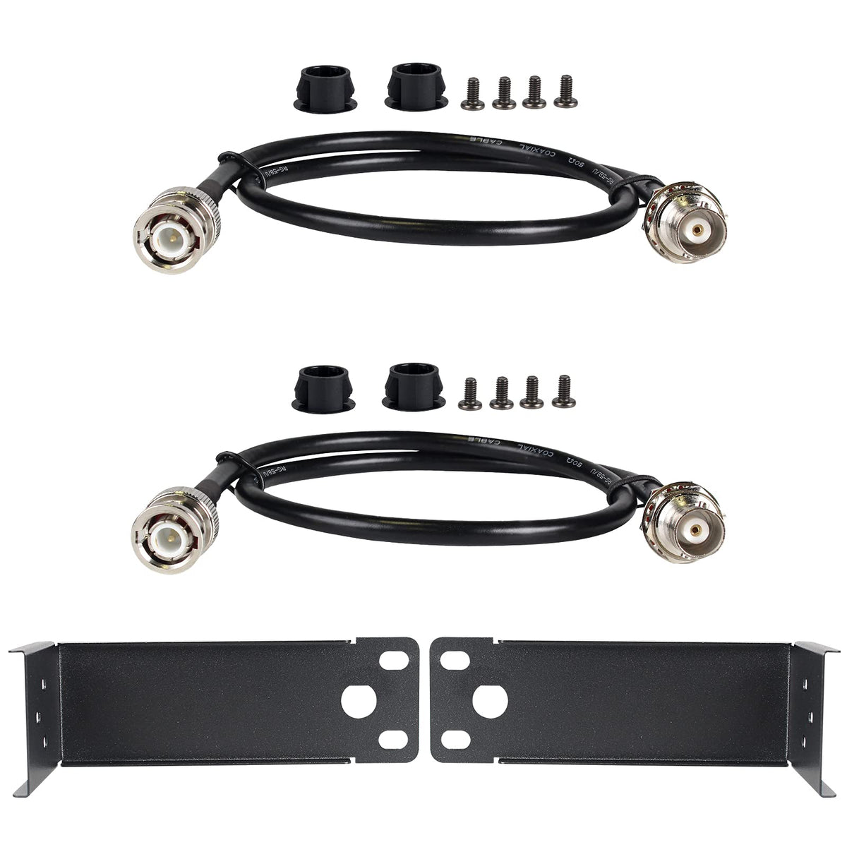 Phenyx Pro Ptu 71 Bnc Antenna Kit, Two Connecting Cables 50Cm/1.6Ft For Front Mounting Antennas, Metal Rack Plates Included