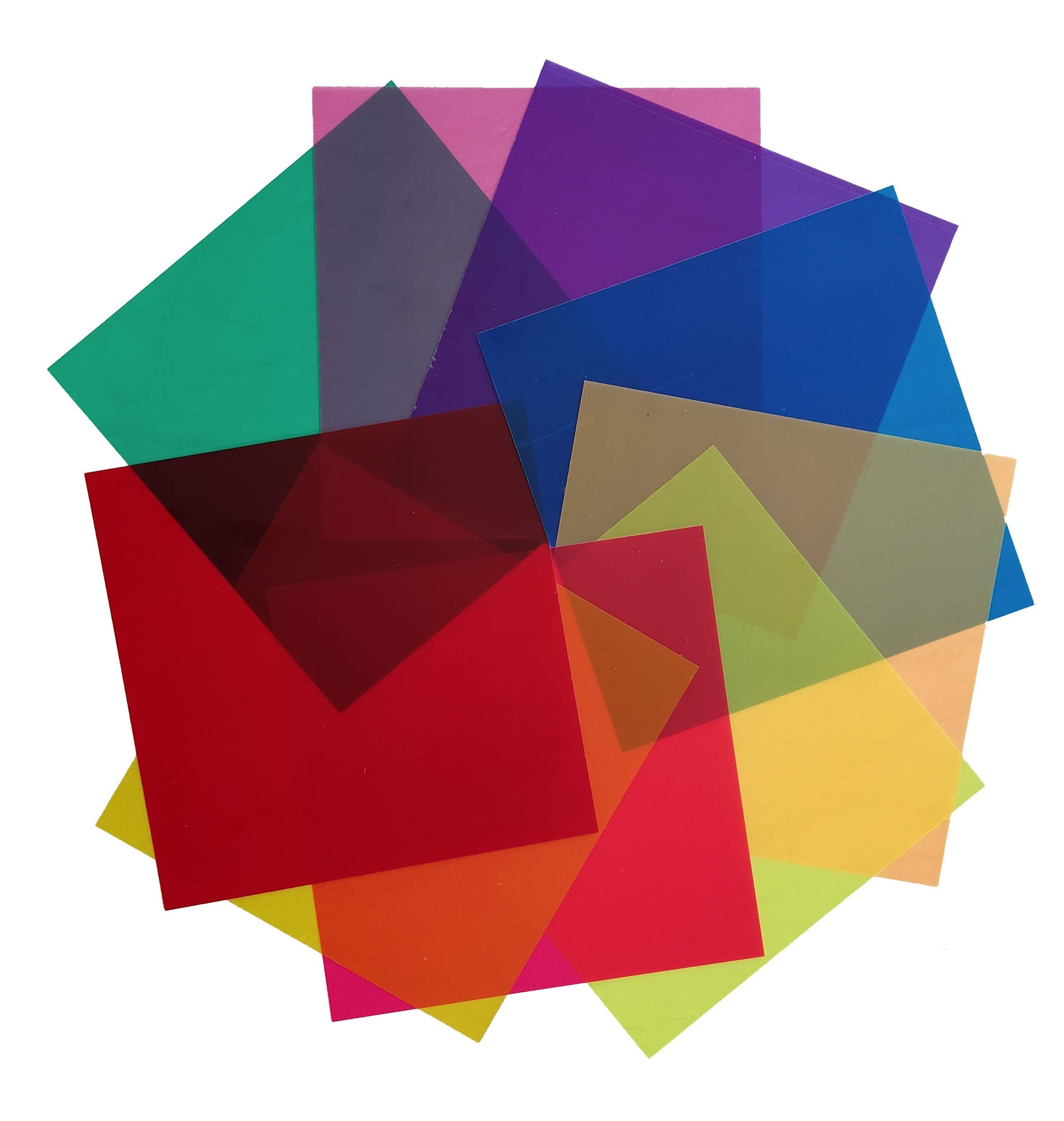 Best Starloop 18 Pack Light Gels Colored Overlays Transparency Color Film Plastic Sheets Correction Gel Light Filter Sheet, 20X2