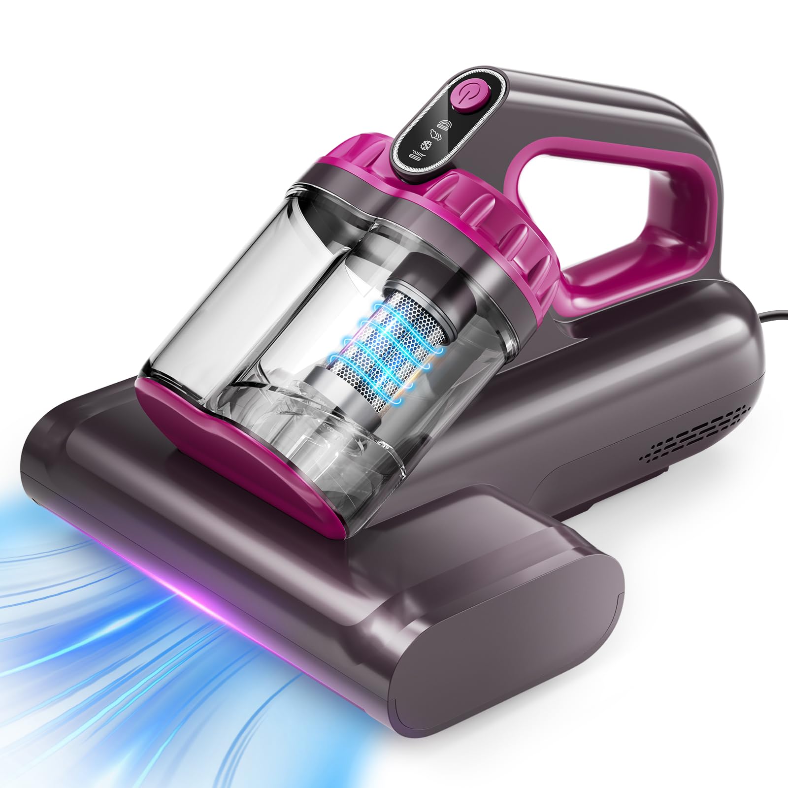 Byhume Mattress Vacuum Cleaner, 17Kpa 650W Bed Vacuum Cleaner, 273Nm Uv C Light & Ultrasonic 145F Heating, 80000 Rpm/Min Brushro