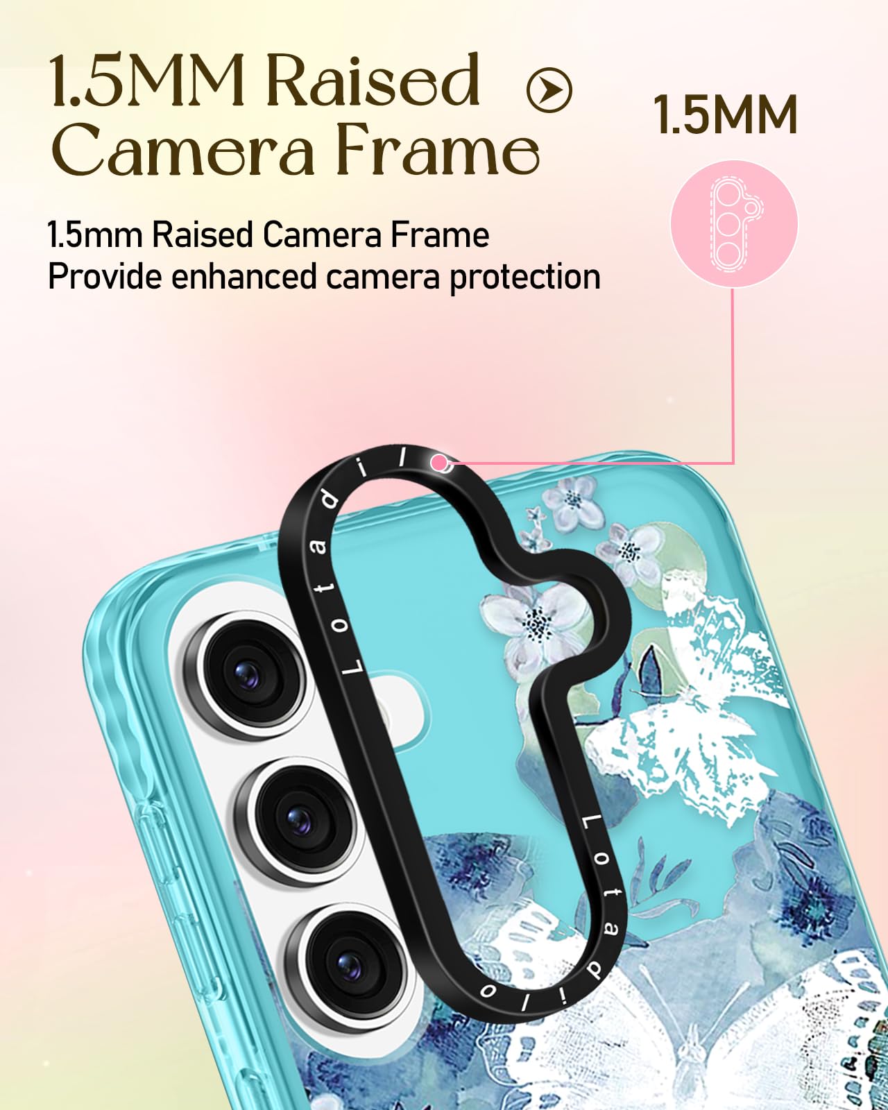 Lotadilo Cute Case For Samsung Galaxy S25 For Women Girls - Funny Ink Butterfly Design Compatible With Magsafe Magnetic Ring Hol