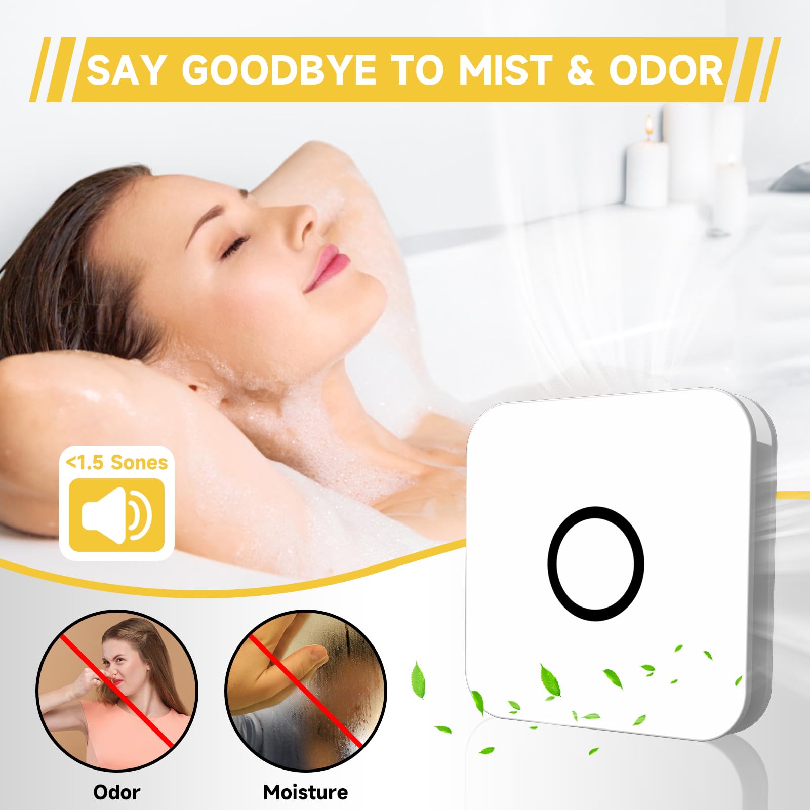 2-In-1 Bathroom Exhaust Fan With Light, 32W Quiet Vent Fan - 130 Cfm & 1.5 Sones, 1200Lm Led Light - 3000K/4000K/5000K Adjustabl