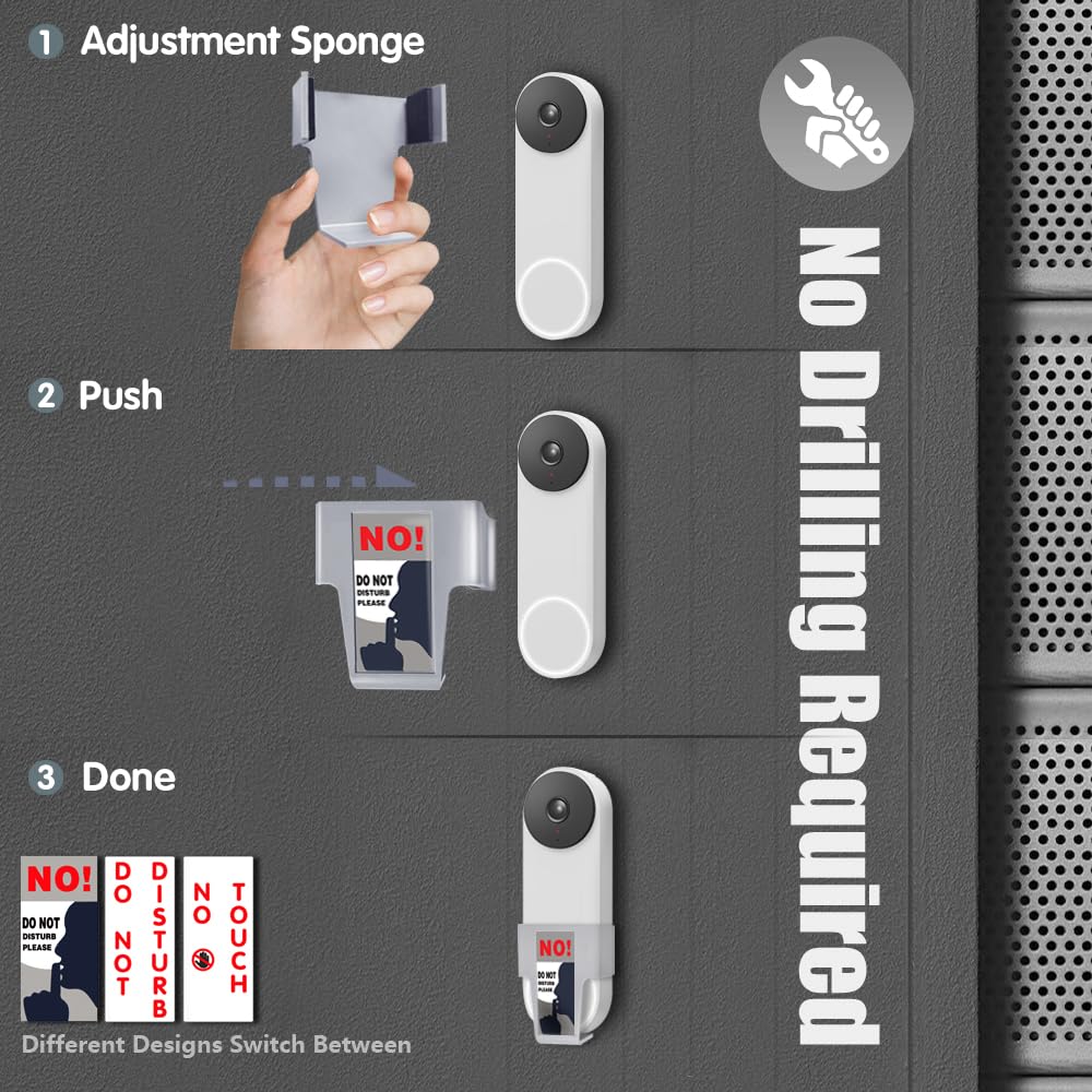 Do Not Disturb Doorbell Button Cover, Compatible With Doorbell Pro/Nest Doorbell, Please Do Not Ring Signs, Suitable For Undistu
