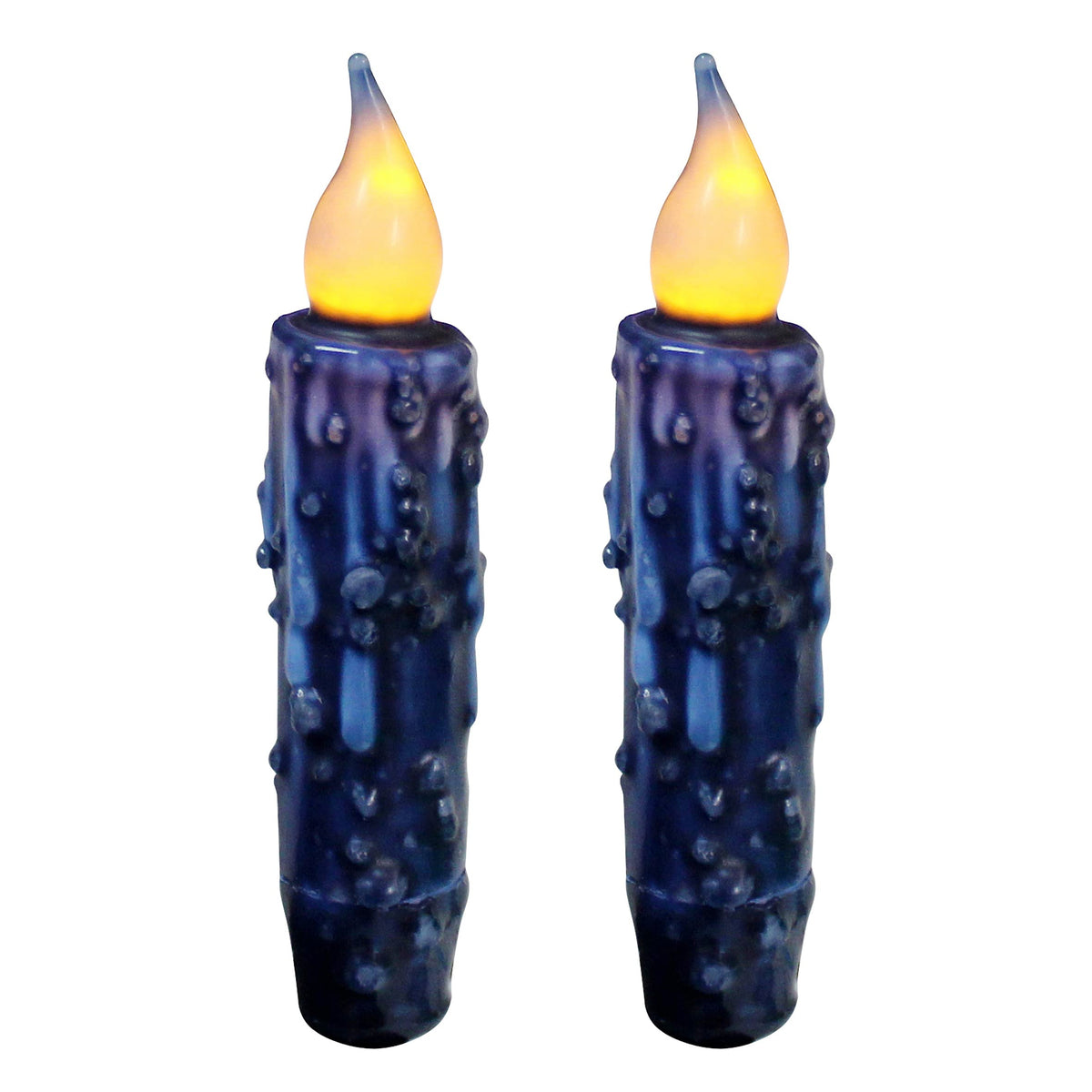 Cvhomedeco. Real Wax Hand Dipped Battery Operated Led Timer Taper Candles Rustic Primitive Flameless Lights Decor, 4-3/4 Inch, N