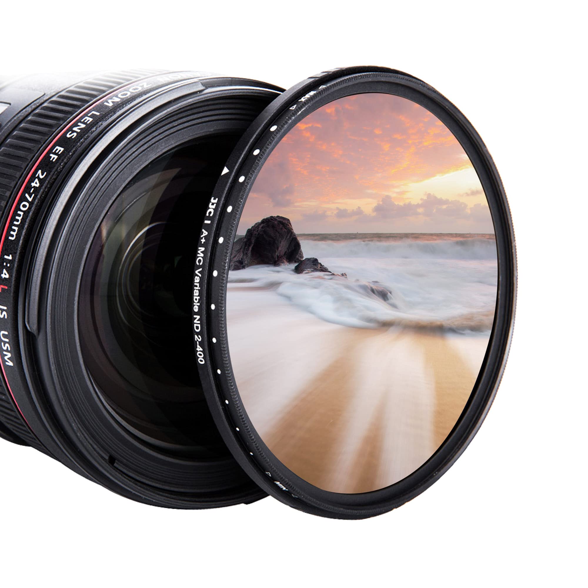 Jjc 77Mm Variable Neutral Density Filter Nd2 To Nd400, Slim Fader Nd Filter For Nikon D750 D780 With 24 120Mm F/4, Canon 6D Mark