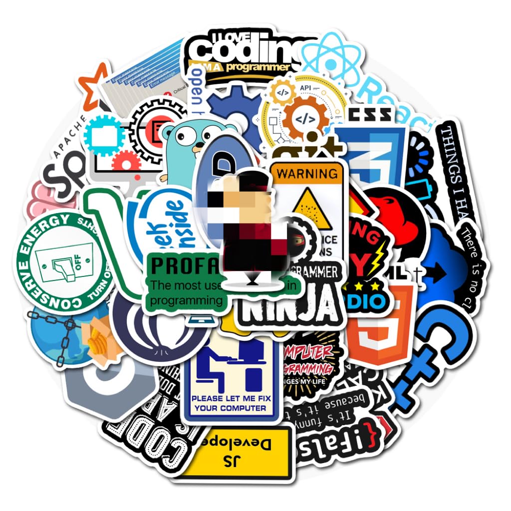 Tuqiso Programming Stickers For Developers, Coders, Programmers, Hackers, Geeks, And Engineers,Developper Stickers For Laptop (5