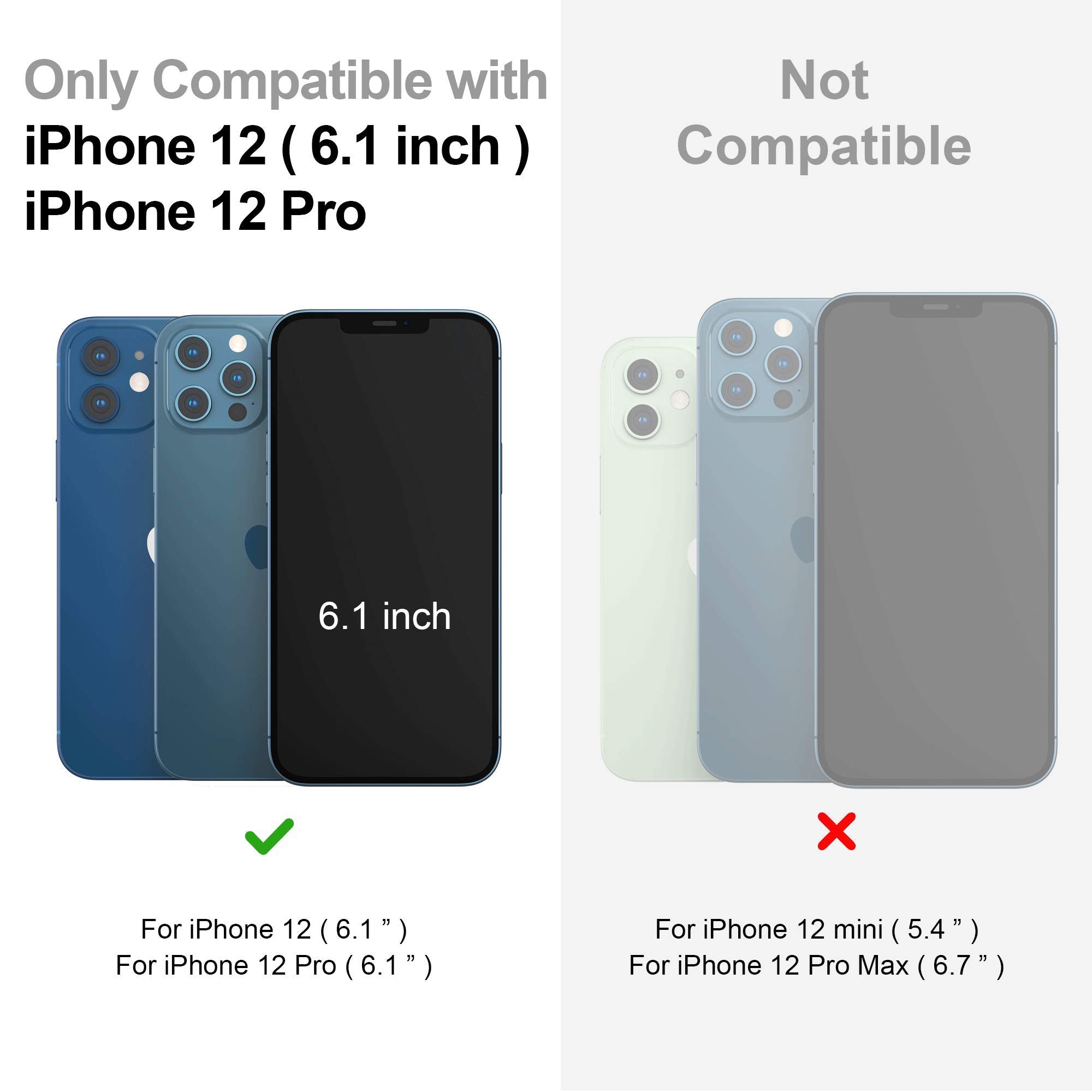 Surphy Faux Leather Case Compatible With Iphone 12 Pro Case And Iphone 12 Case 6.1 Inches 2020, Faux Leather Case Cover (With Mi