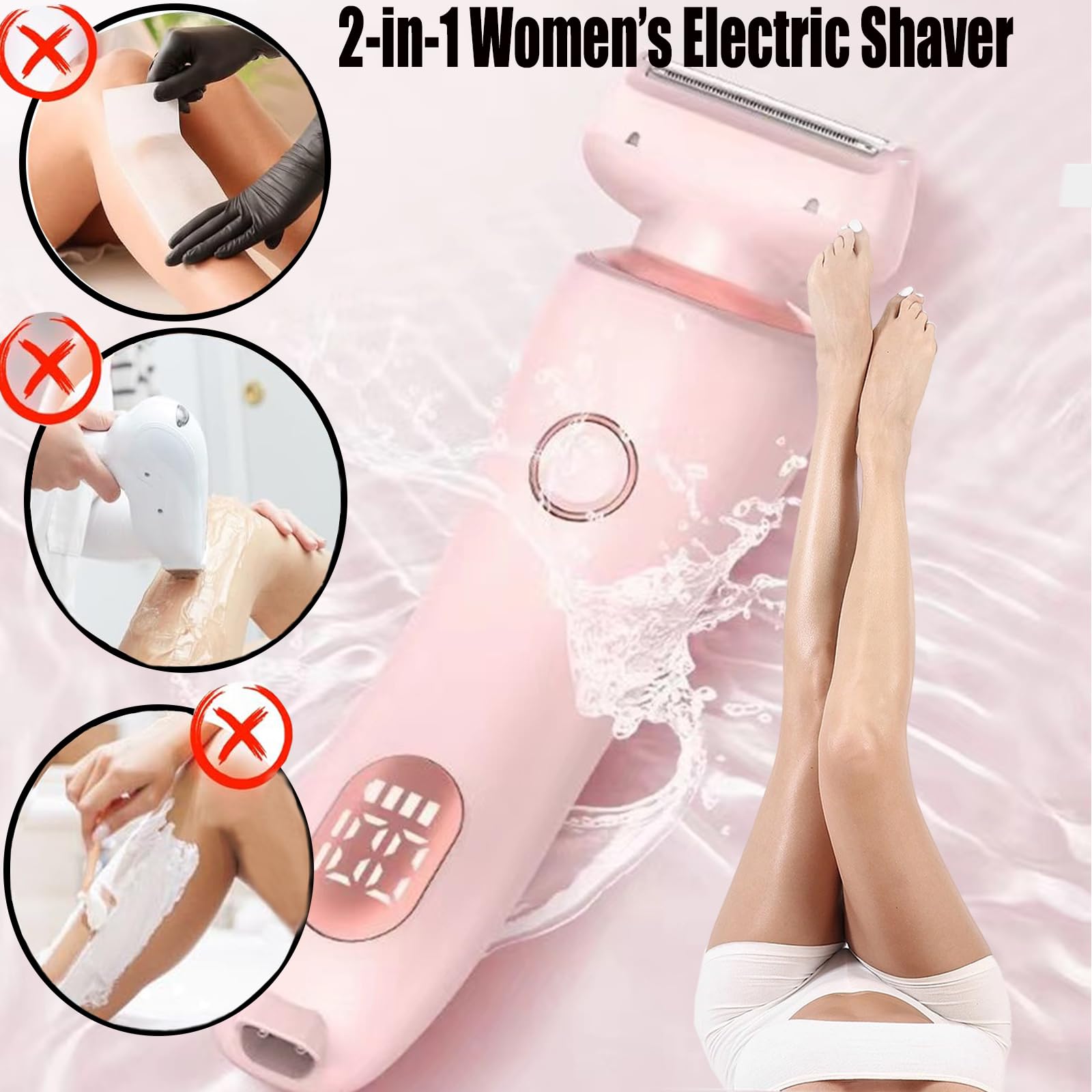 Generic Silky Glow 2 In 1 Body Shaver, Electric Razors Kit For Women, Rechargeable, Pink, Feminine Elegance, Waterproof, Usb Cha