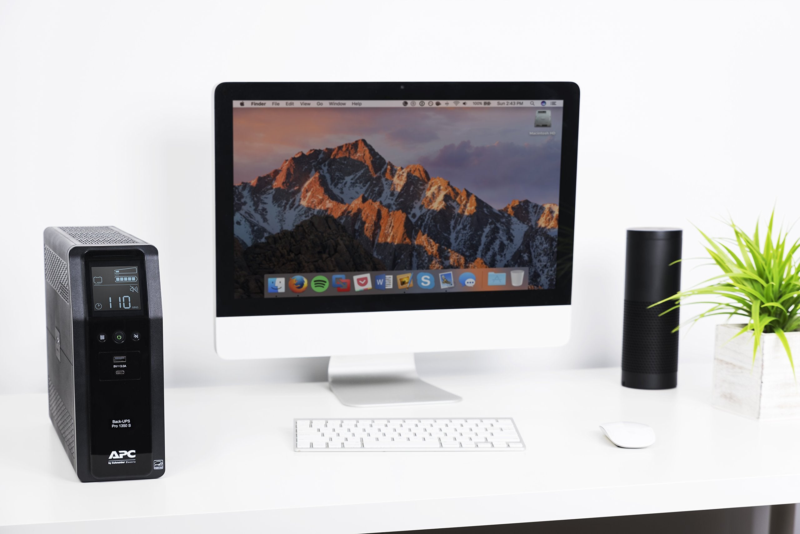 Apc Ups 1350Va Sine Wave Ups Battery Backup And Surge Protector, Br1350Ms Backup Battery Power Supply With Avr, (2) Usb Charger