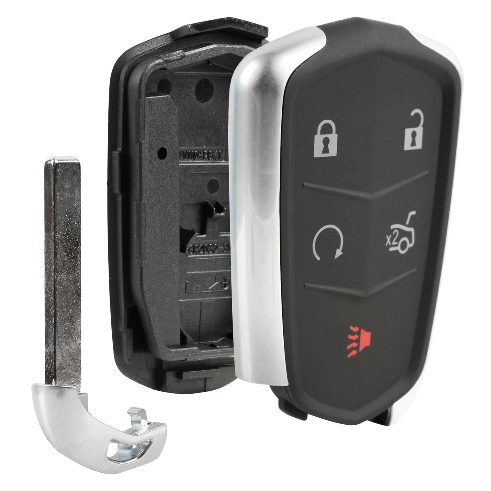 Key Fob Keyless Entry Smart Remote Shell Case & Pad Fits Cadillac Ats, Ct6, Cts, Srx, Xt5, Xts