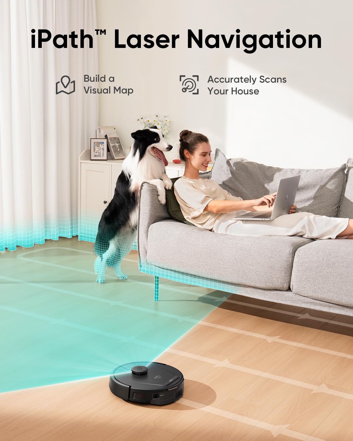 Eufy L60 Robot Vacuum, Ultra Strong 5,000 Pa Suction, Ipath Laser Navigation, For Deep Floor Cleaning, Ideal For Hair, Hard Floo