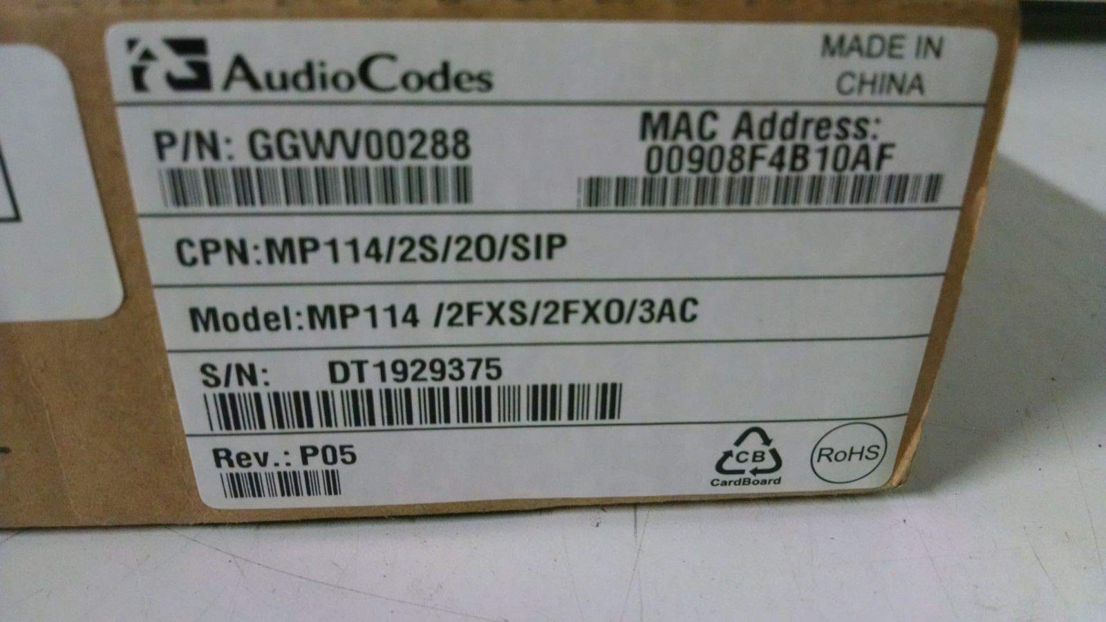 Audiocodes Mp114 2Fxs, 2Fxo Ports   Sip Mp114/2S/2O/Sip
