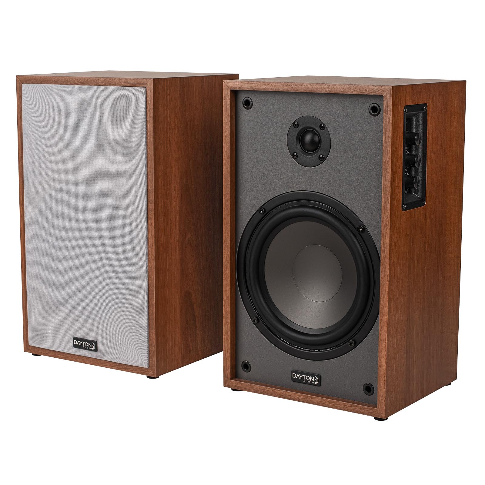 Dayton Audio Classic B65A Powered Bluetooth Bookshelf Speaker Pair (Wood, 6.5)