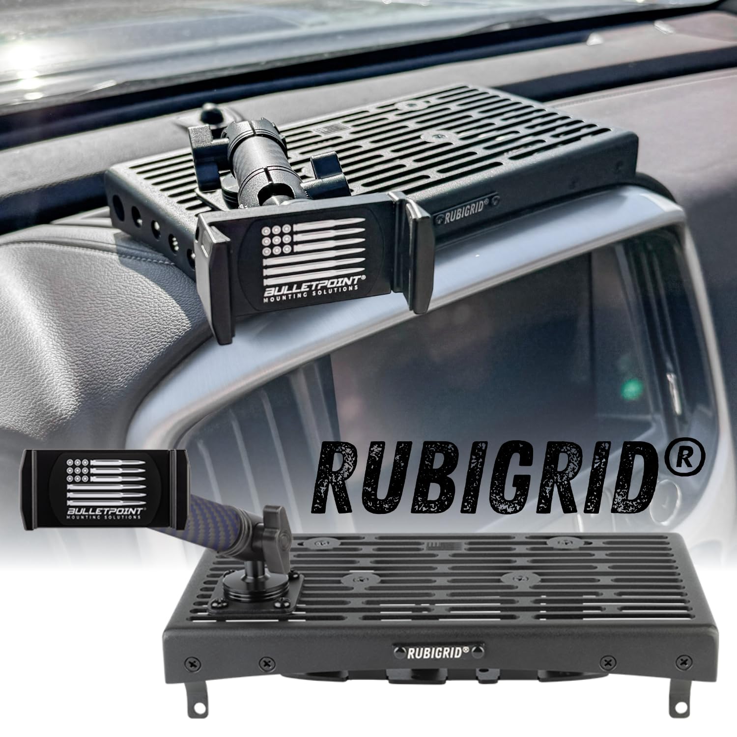 Bulletpoint Rubigrid Metal Dash Mount Phone Holder Compatible With 2015-2022 Chevrolet Colorado & Gmc Canyon
