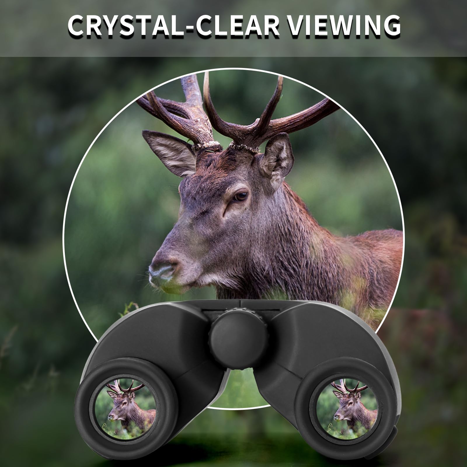 6X25 Compact Binoculars, Bak-4 Prism 9.5 Wide Field Of View 21Mm Eyepiece With Ed Lens, Black