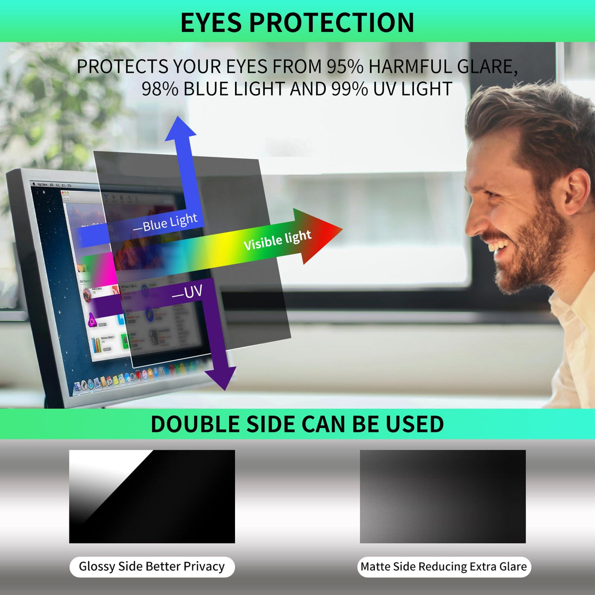 Dejimax 32 Inch Computer Privacy Screen Filter For 16:9 Widescreen Com ...