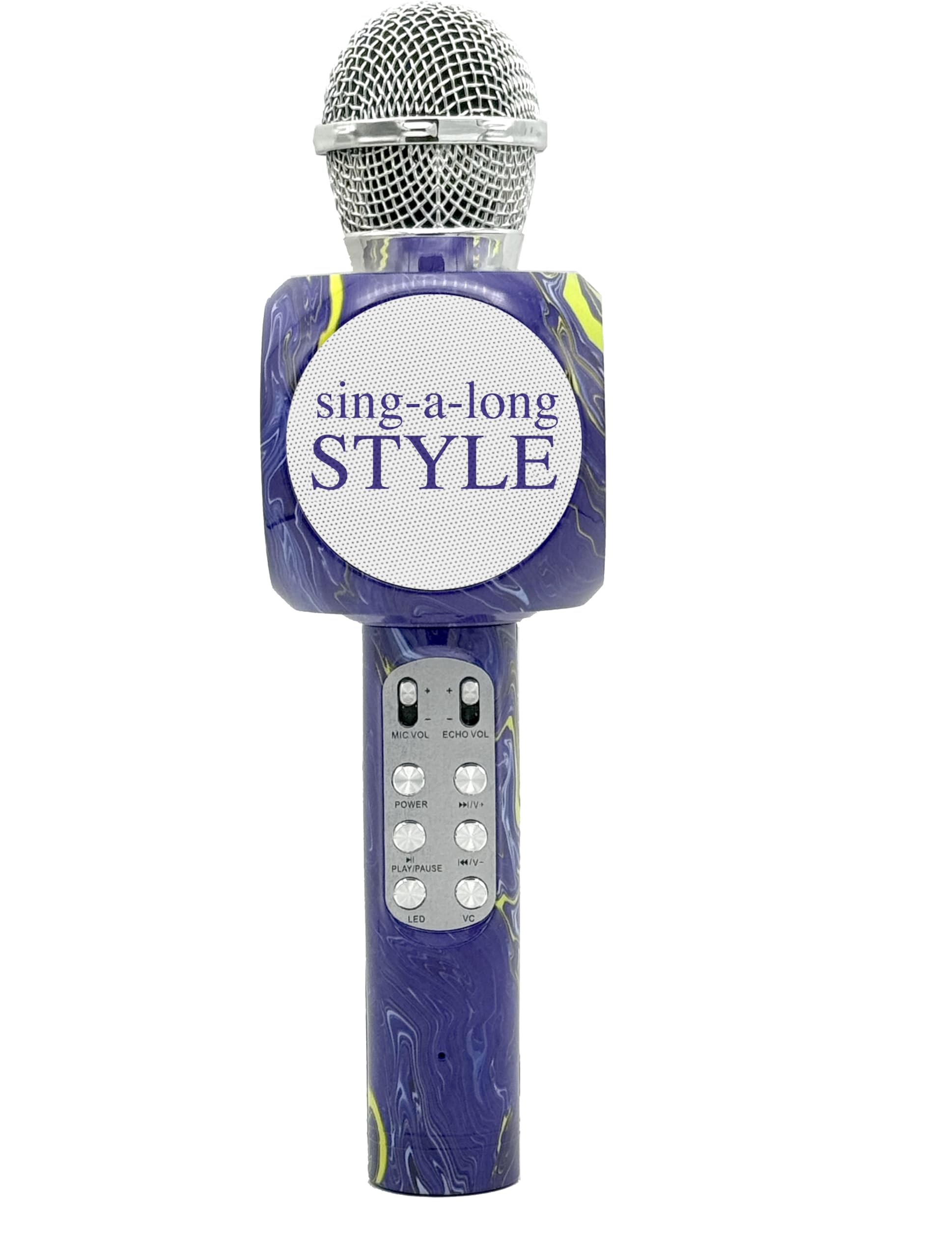 Wireless Express   Sing Along Bling Bluetooth Karaoke Microphone And Bluetooth Stereo Speaker All In One (Swirl Purple)