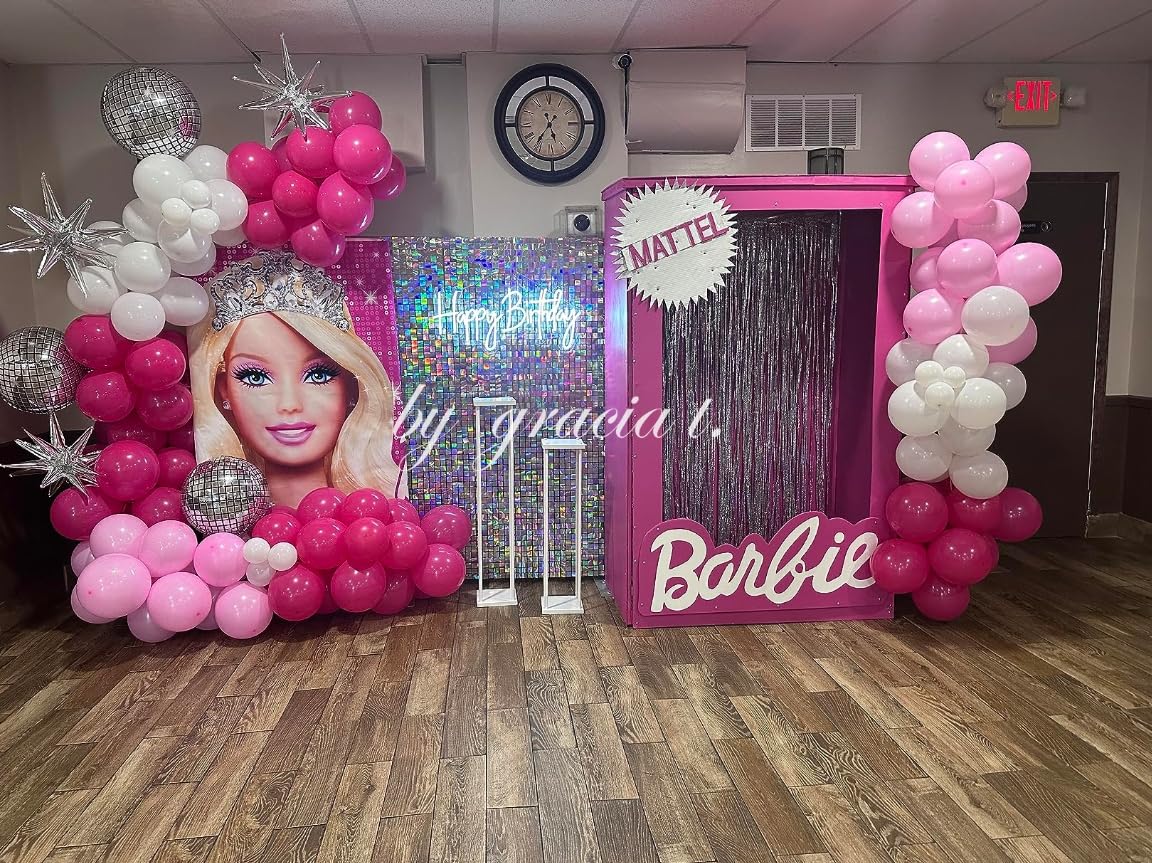 Shimmer Wall Backdrop Iridescent Silver Square Sequin Wall Panel Backdrop Decor For Wedding, Anniversary, Birthday, Party, 24 Pa