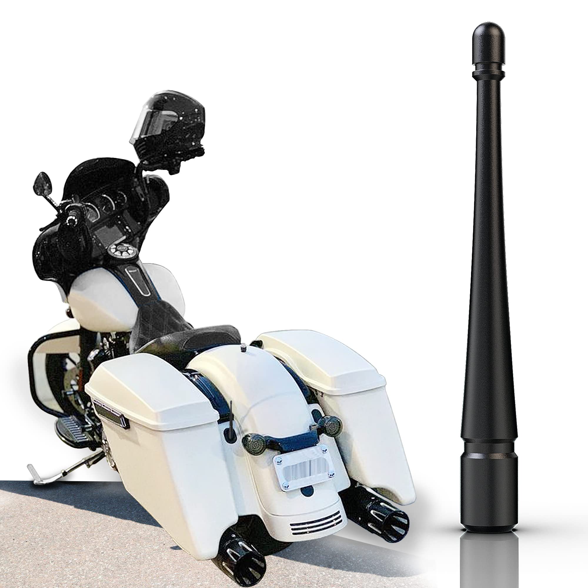 Aftid   4 Inch Aluminum Short Antenna Compatible With 1998 2024 Electra Glide | Road Glide | Road King | Street Glide | Tri Glid
