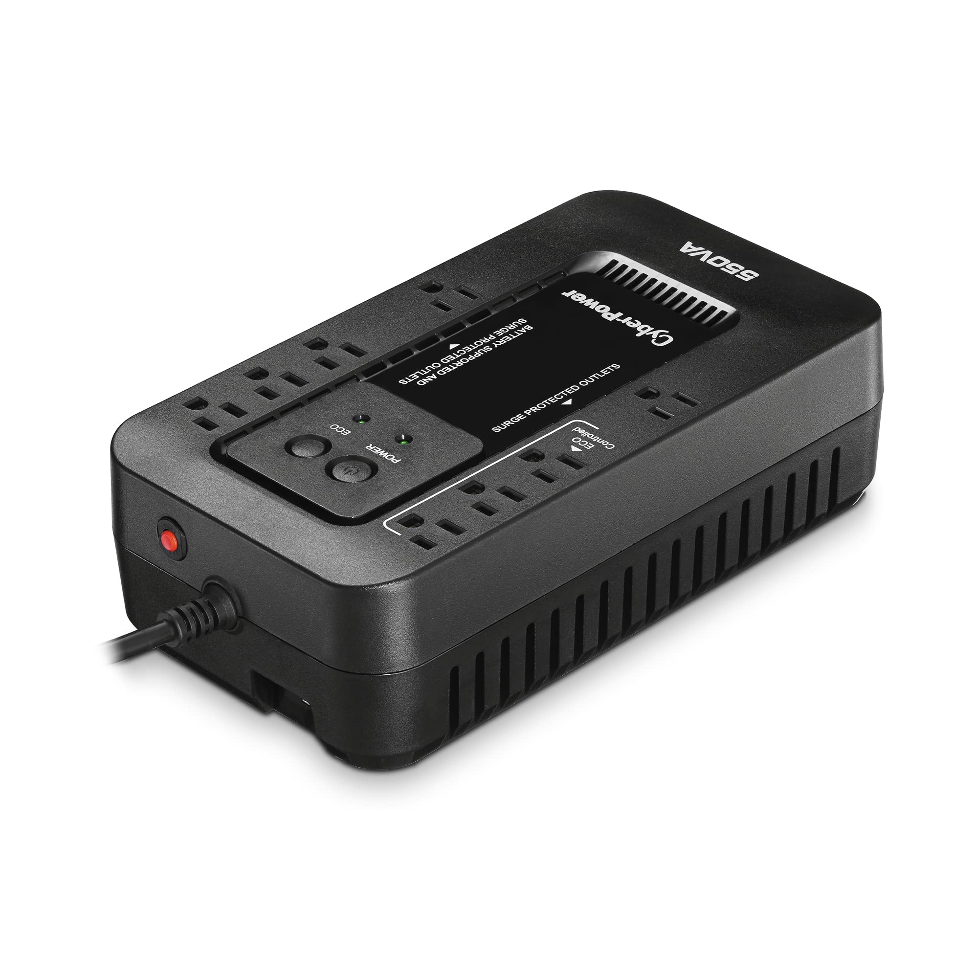 Cyberpower Ec550G Ecologic Battery Backup & Surge Protector Ups System, 550Va/330W, 8 Outlets, Eco Mode, Compact Uninterruptible