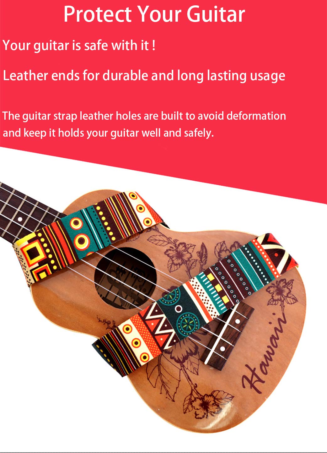 Guitar Strap, Acoustic Guitar Strap,Lavili Electric Guitar Strap Includes 3 Pick.Adjustable Classical Guitar Strap Leather&Polye