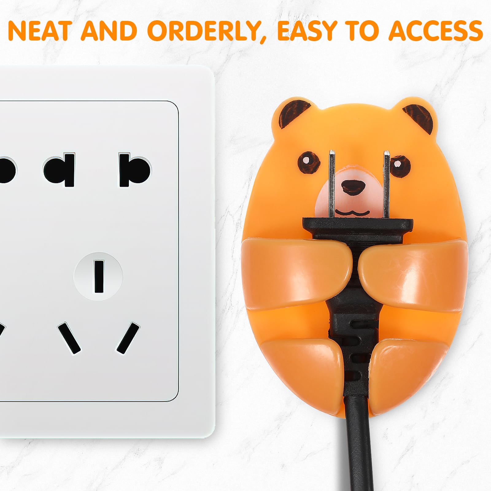 4Pcs Power Outlet Hook Power Plug Hook Wall Cord Organizer Wall Mounted Hooks Cord Organizer Hook For Appliance Hook Cable Retai