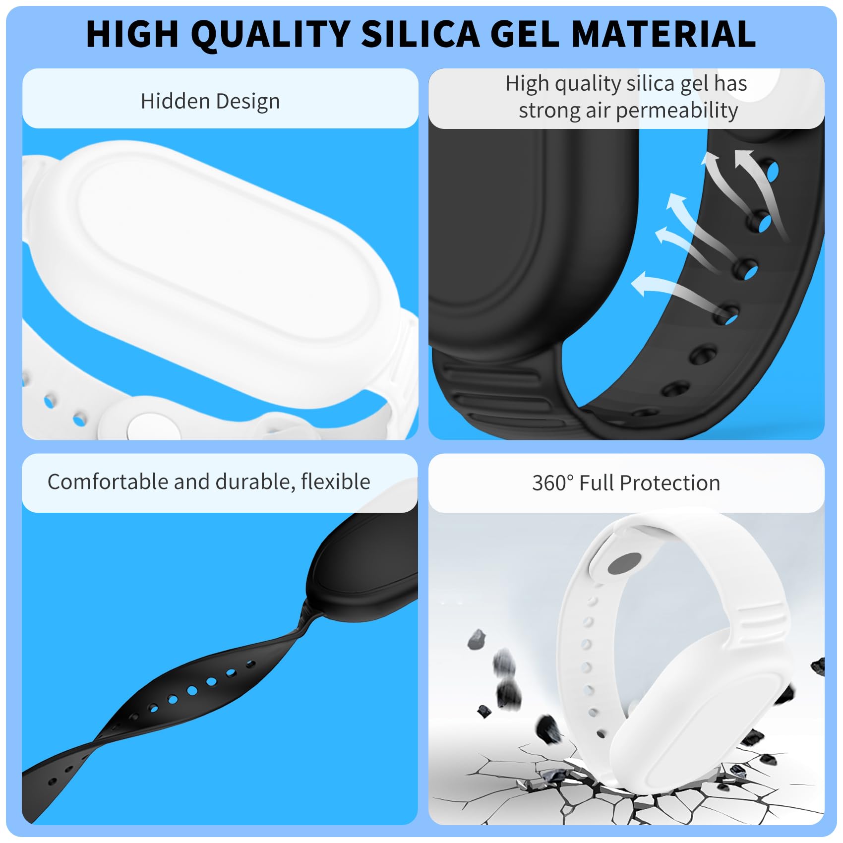 Fgerwz?2 Pack? For Samsung Galaxy Smart Tag 2 Bracelet, Soft Silicone Case Smarttag 2 Holder Hidden Wristband Waterproof Full Co