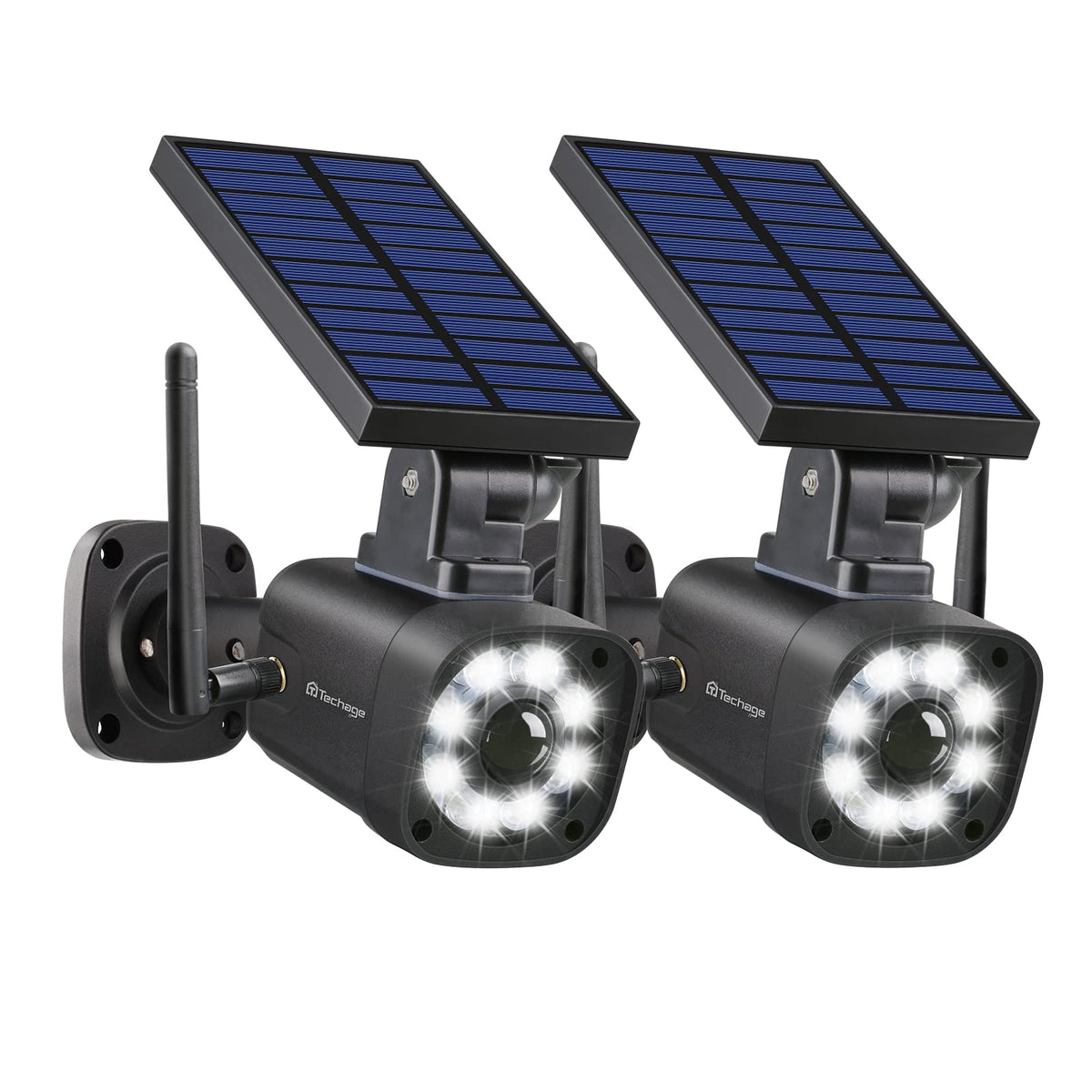 Techage Sl669, Solar Battery Powered, Fake Security Camera, Dummy Cameras, Motion-Activated Floodlights, Realistic Look, Easy To