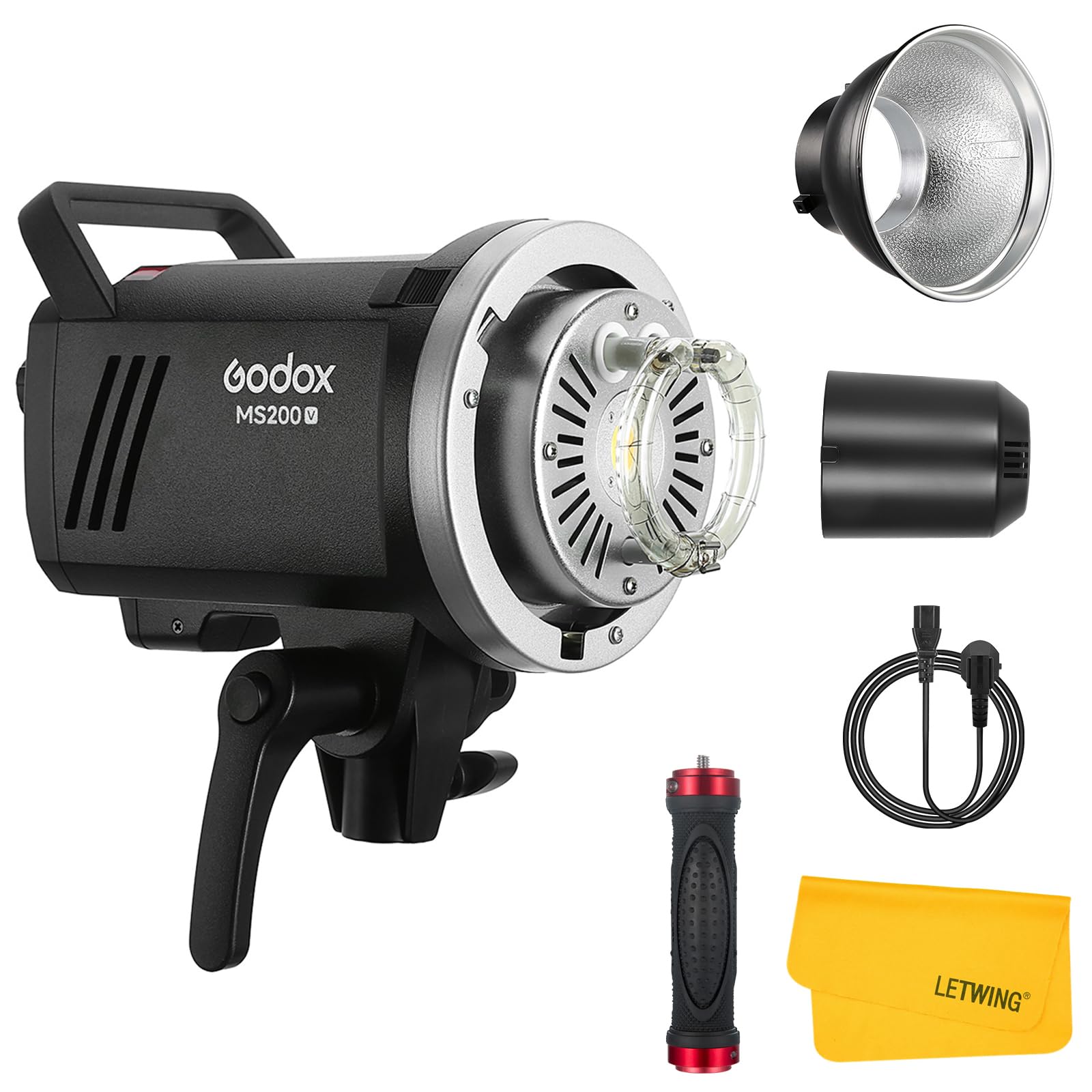 Godox Ms200V Ms200 V Studio Strobe Flash Light, 200W 110V 2.4G Compact Photography Flash, 10W Led Modeling Lamp, Bowens Mount Mo