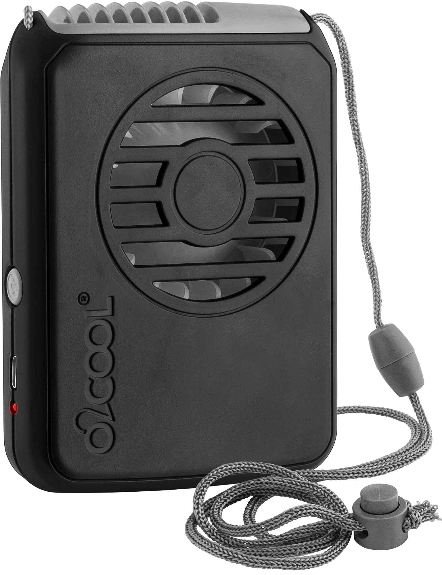 O2Cool Personal Travel Rechargeable Battery Powered Neck Cooling Fan, Single Pack (Black)