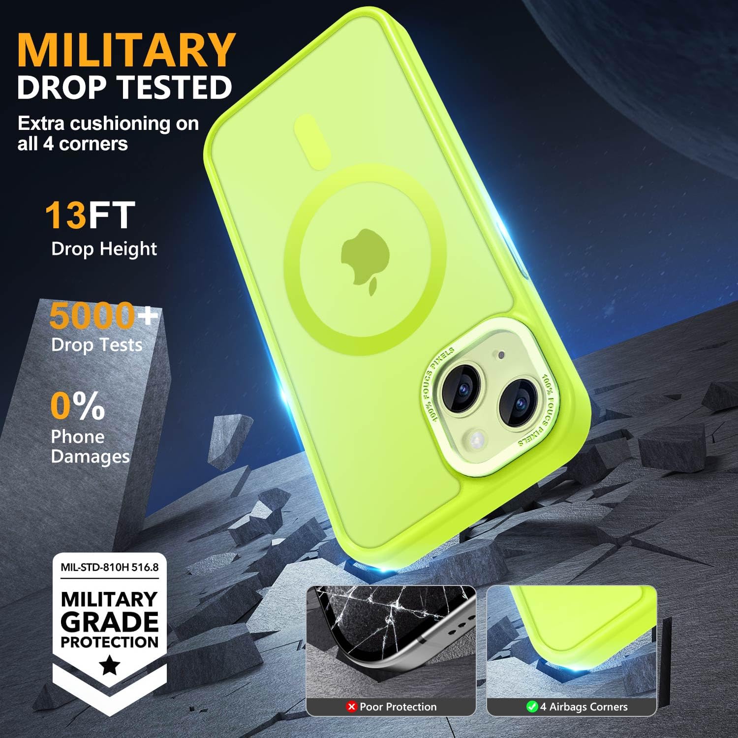 Thomo Strong Magnetic For Iphone 13 Case & Iphone 14 Case [Compatible With Magsafe] Translucent Matte Slim Shockproof Anti Finge