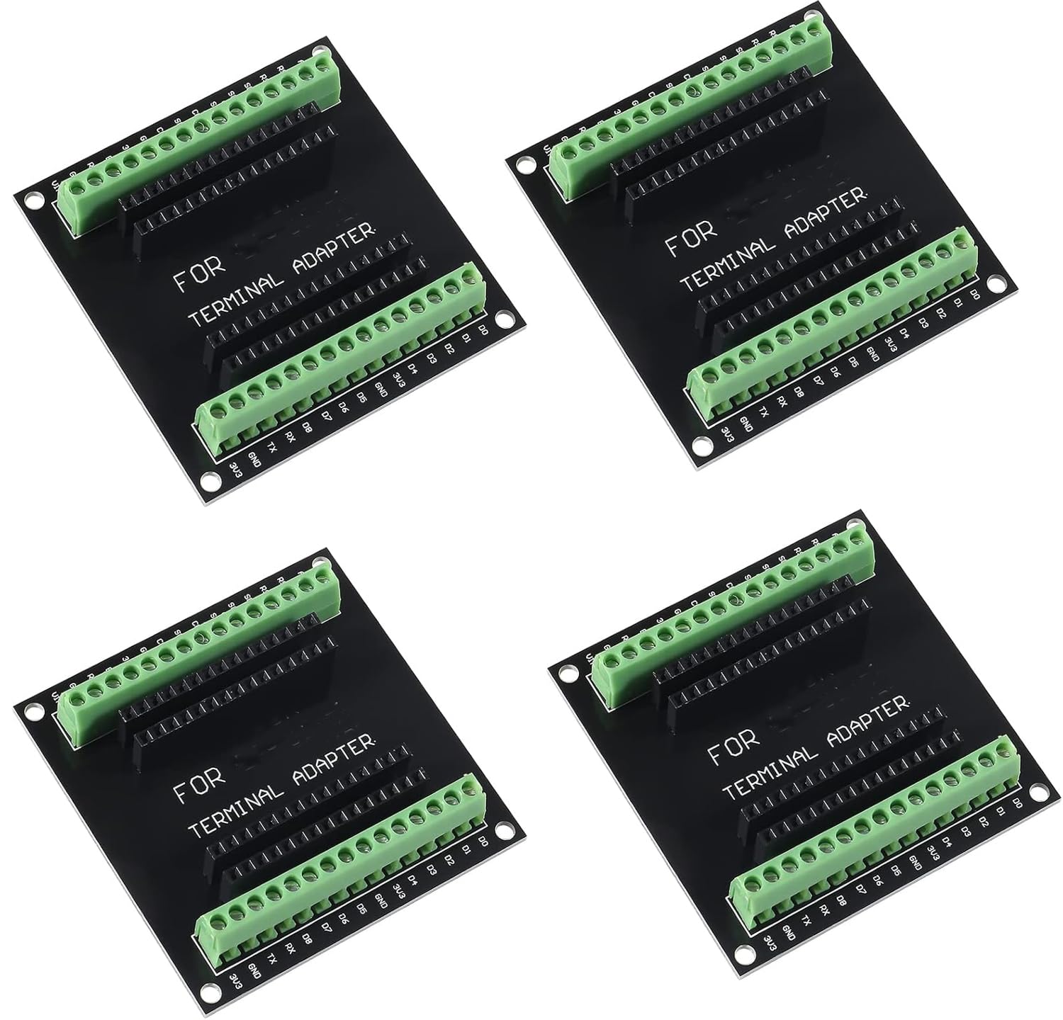 Diitao 4 Pack Esp8266 Development Board Breakout Board Gpio 1 Into 2 For Esp8266 Esp 12E Nodemcu Breakout Board