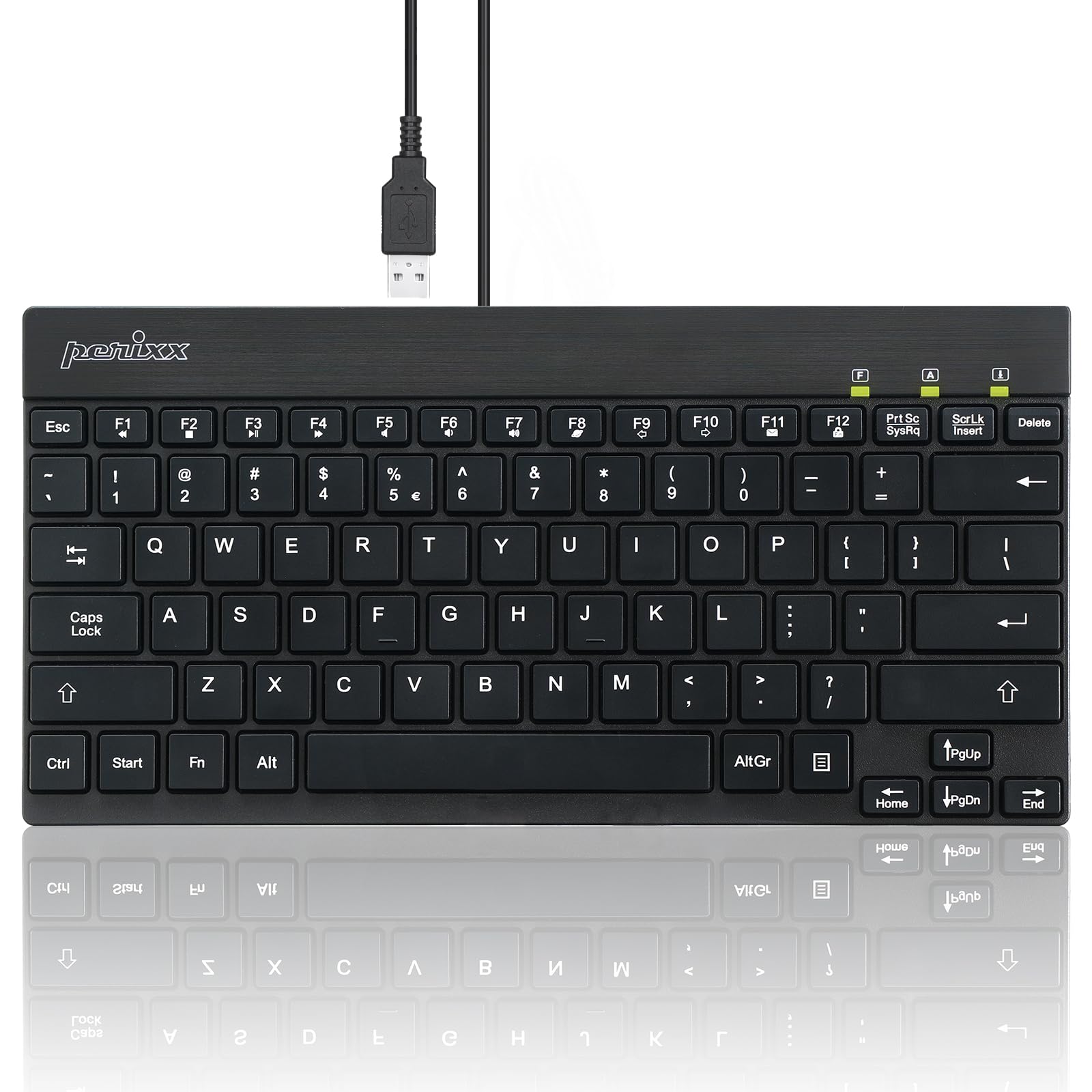 Perixx Periboard 426 Wired Mini Low Profile Keyboard (Wired Usb), Us English Layout (11665)