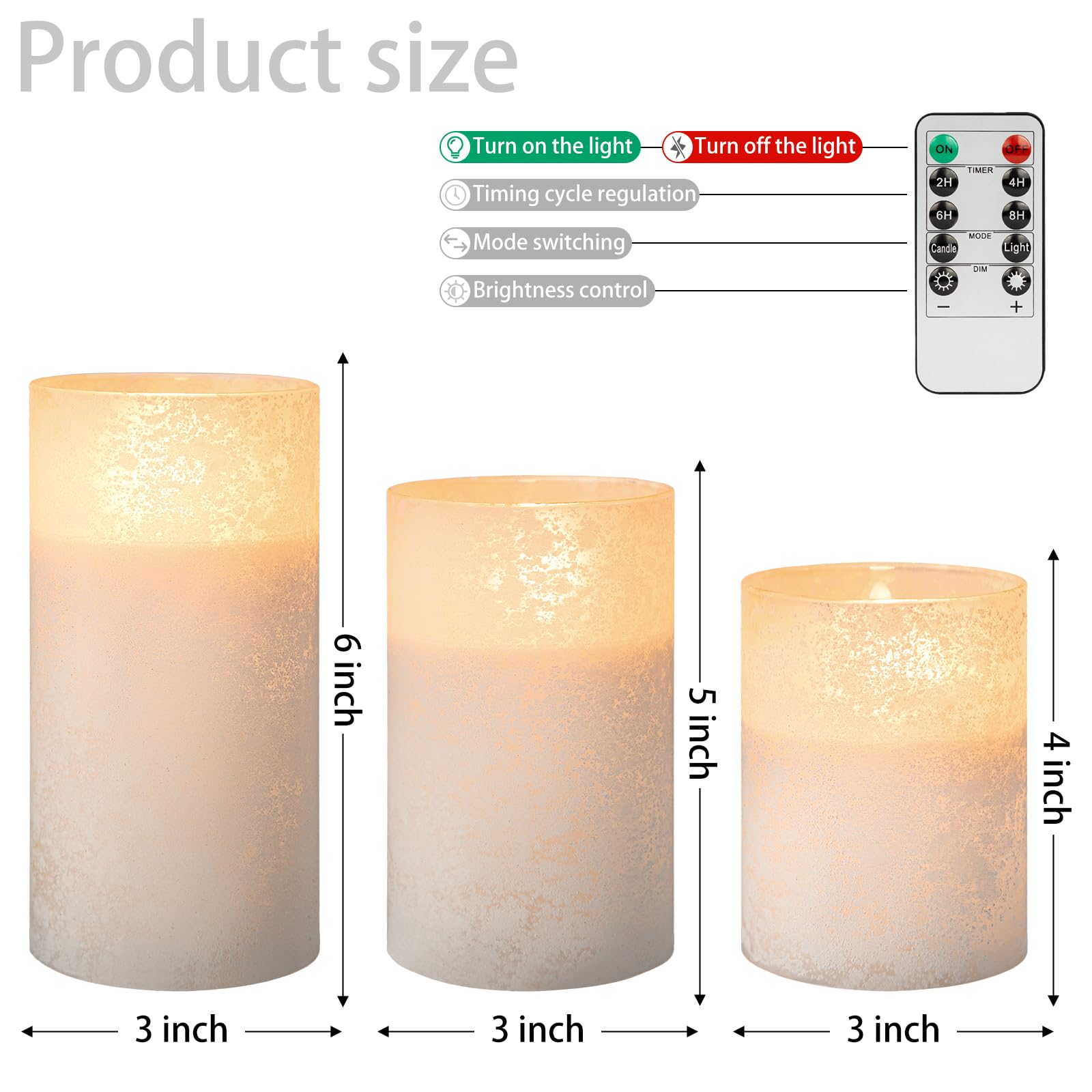 Mingfuxin Flameless Candles, Battery Operated Candles, 2024 Led Indoor Glass Flameless Candle With Remote & Timer For Bedroom, B