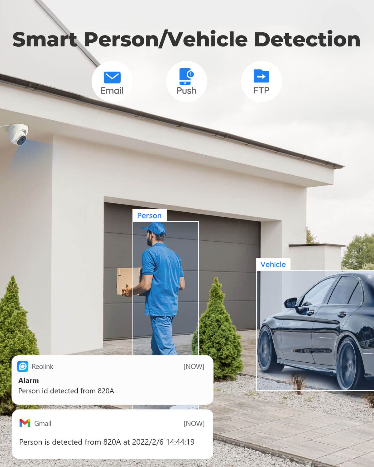 Reolink 4K Outdoor Cameras For Home Security, Ip Poe Dome Surveillance Camera With Human/Vehicle/Pet Detection, 25Fps Daytime, W