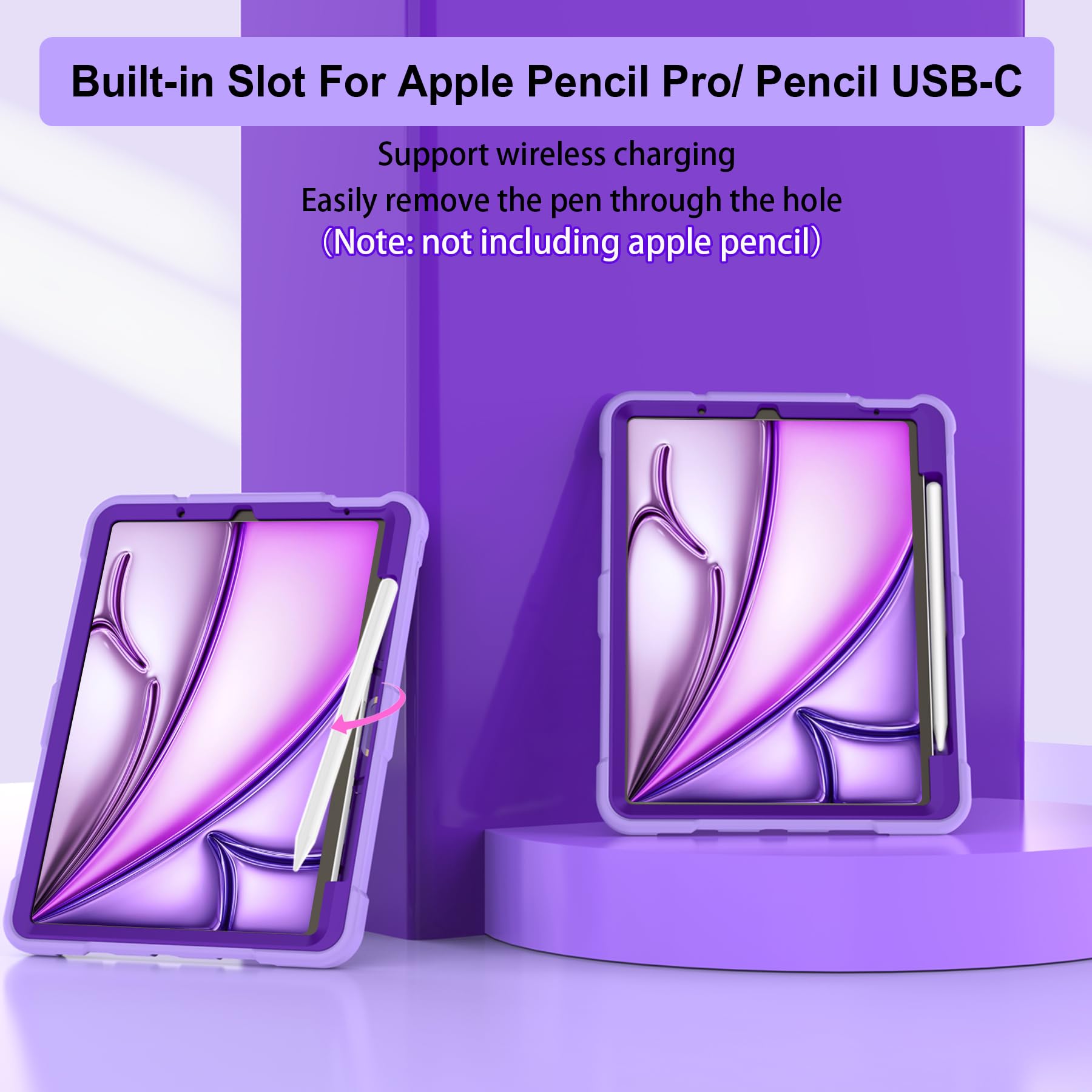 Ccmao For Ipad Air 11 Inch Case 2024 Released, Ipad Air 5Th / 4Th Generation Case 10.9 Inch With Pencil Holder And Kickstand, He