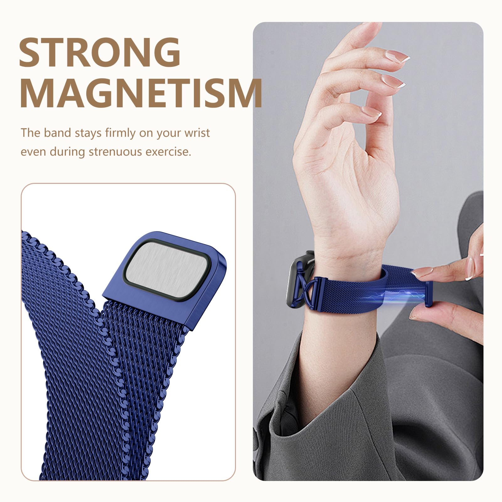 Dirrelo Metal Band Compatible For Apple Watch Bands For Women 40Mm 41Mm 38Mm 44Mm 45Mm 42Mm 49Mm, Mesh Strap With Magnetic Stain