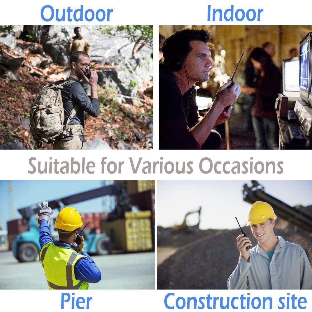 Ansoko Walkie Talkies 10 Pack Long Range Rechargeable 2 Way Radio Uhf 16 Channel With Earpiece Li Ion Battery And Charger (Pack