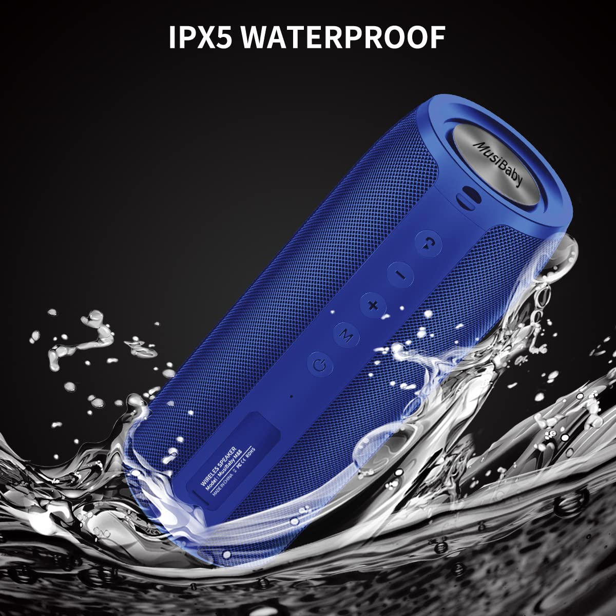 Bluetooth Speaker,Musibaby M88 Speaker,Speakers Bluetooth Wireless,Dual Pairing, Bluetooth 5.0,Loud Stereo Sound,Booming Bass,30H Playtime For Home& Outdoor Party,Beach,Portable Speaker,Gifts(Blue)