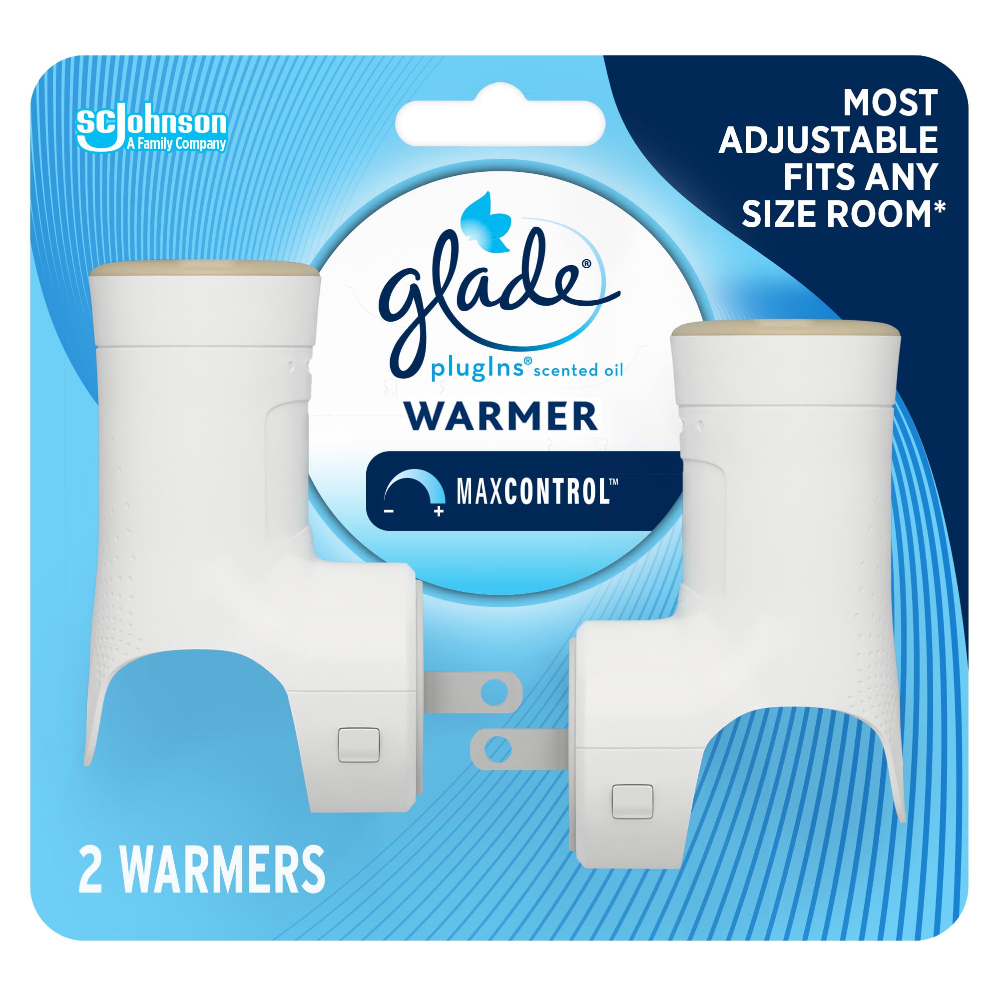 Glade Plugins Air Freshener Warmer, Scented And Essential Oils For Home And Bathroom, Up To 50 Days On Low Setting, 2 Count