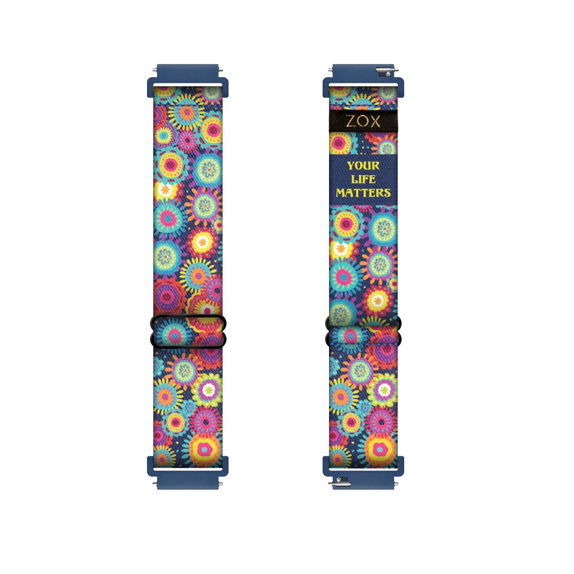 Zox Android Smart Watch Band - Your Life Matters | Soft, Adjustable Elastic Band With Motivational Affirmations And Beautiful Ar