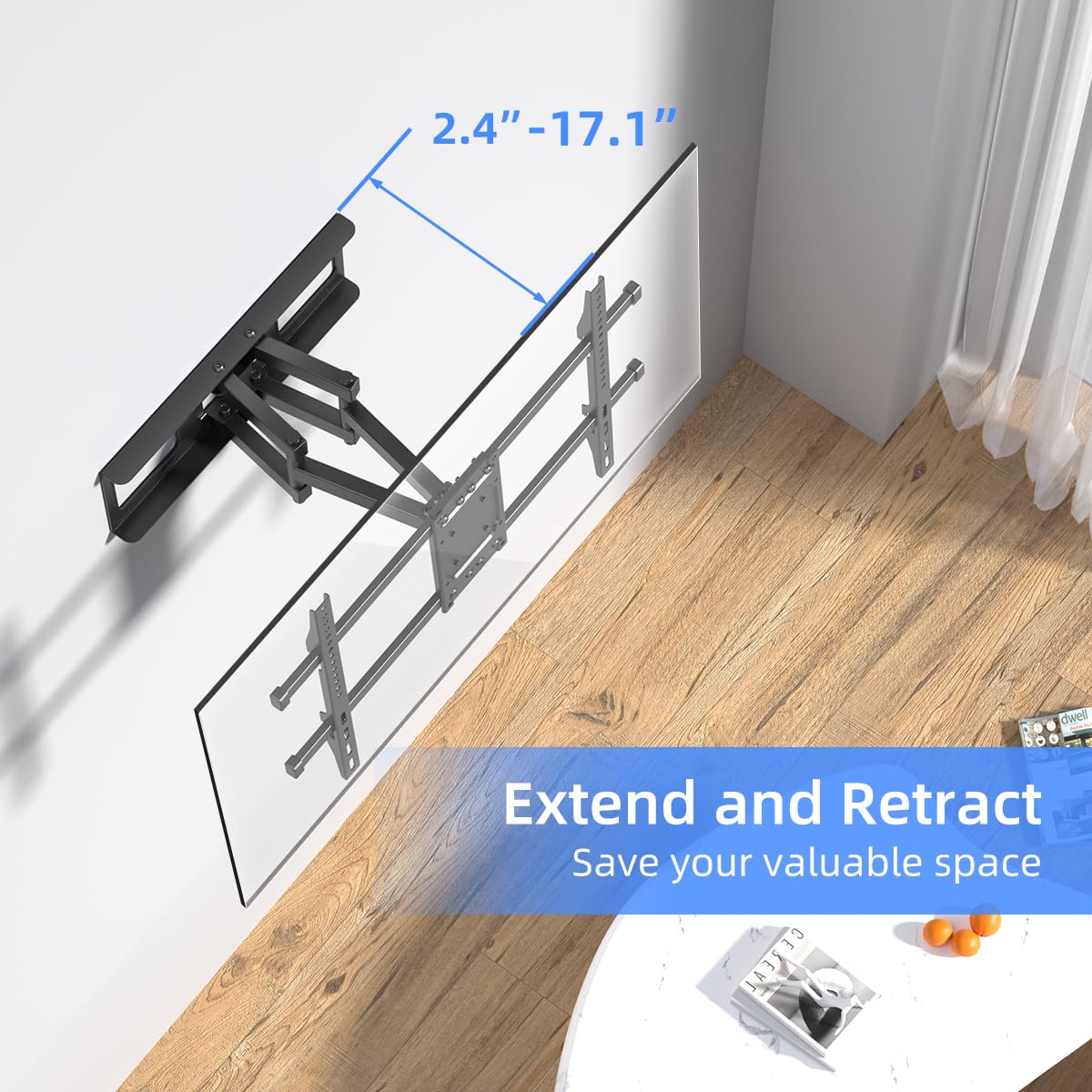 Suptek Full Motion Tv Wall Mount For 32 To 84 Inch Tv, Swivel And Tilt With Articulating Dual Arms, Max Vesa 600X400Mm, Holds Up